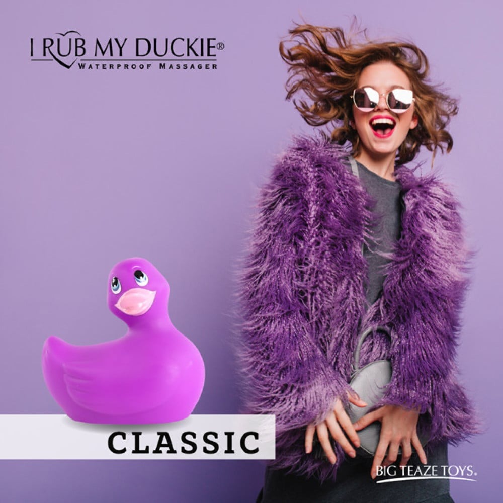 Качечка вібратор для стимуляції клітора Big Teaze Toys Rub My Duckie фіолетовий