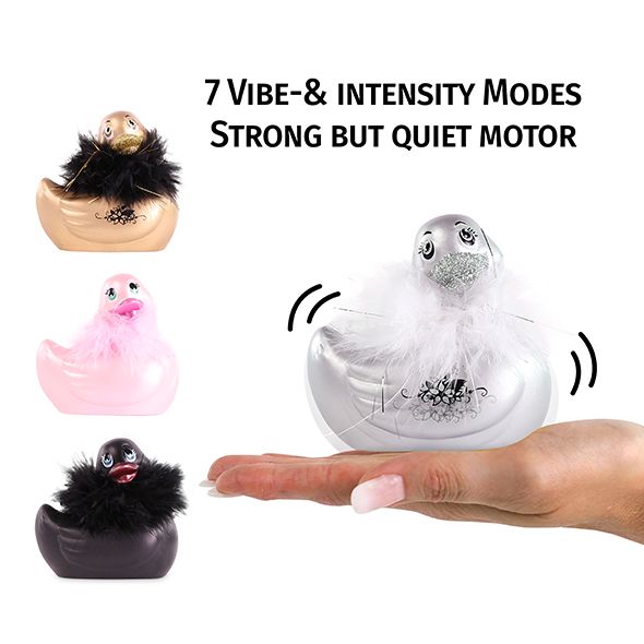 Вібратор качечка Big Teaze Toys Rub My Duckie, срібло