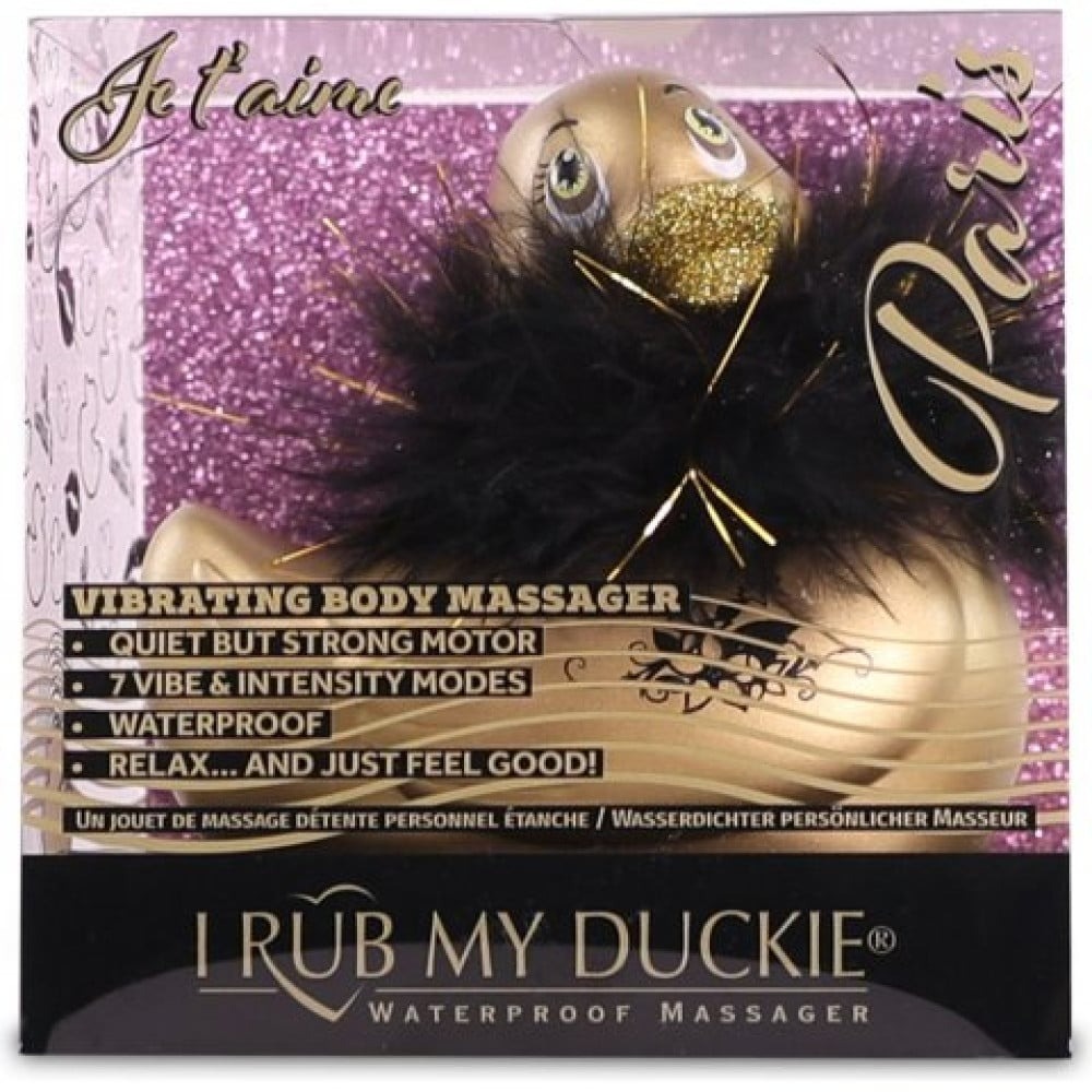 Вібратор качка для кліторальної стимуляції Big Teaze Toys Rub My Duckie золотиста