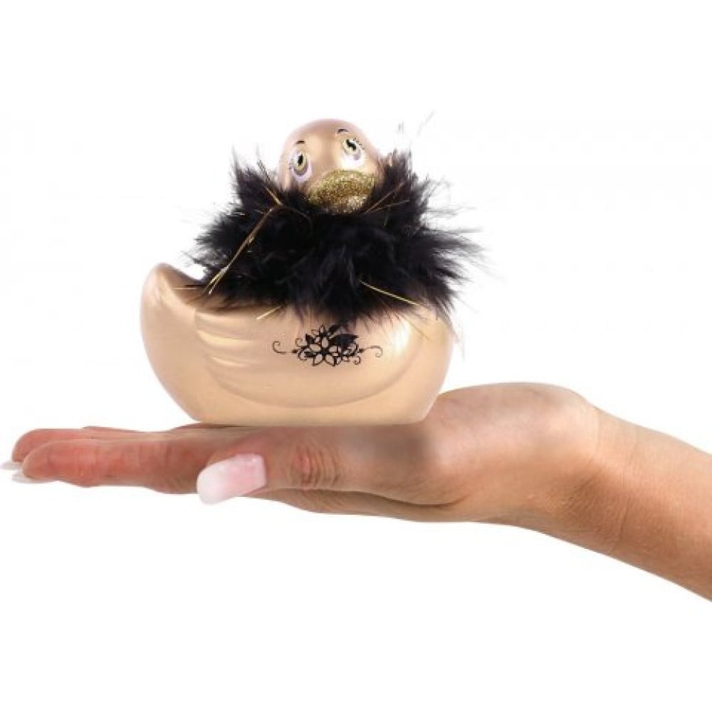 Вібратор качка для кліторальної стимуляції Big Teaze Toys Rub My Duckie золотиста