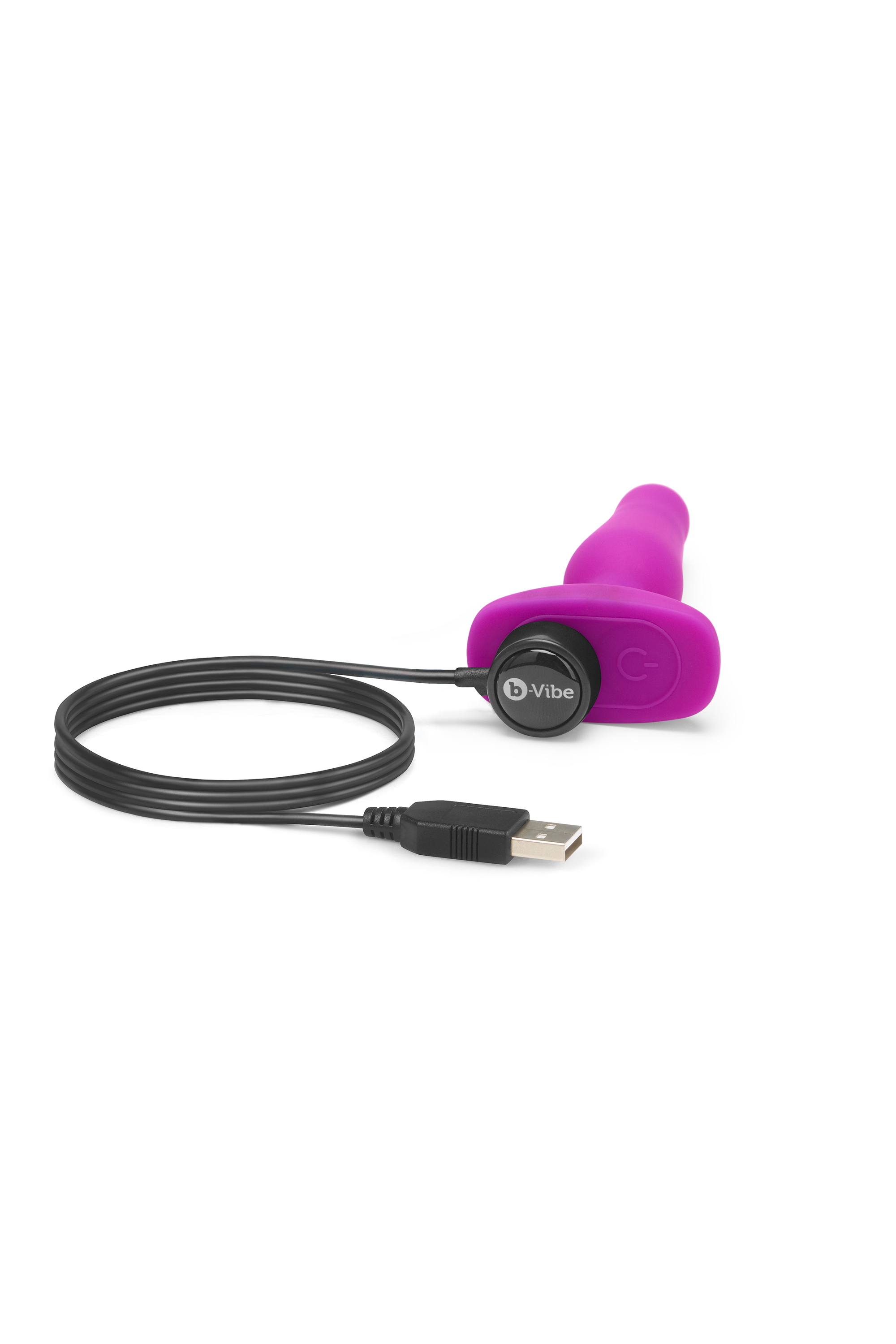 Анальна пробка з вібрацією b-Vibe Novice Plug Fuchsia, рожева