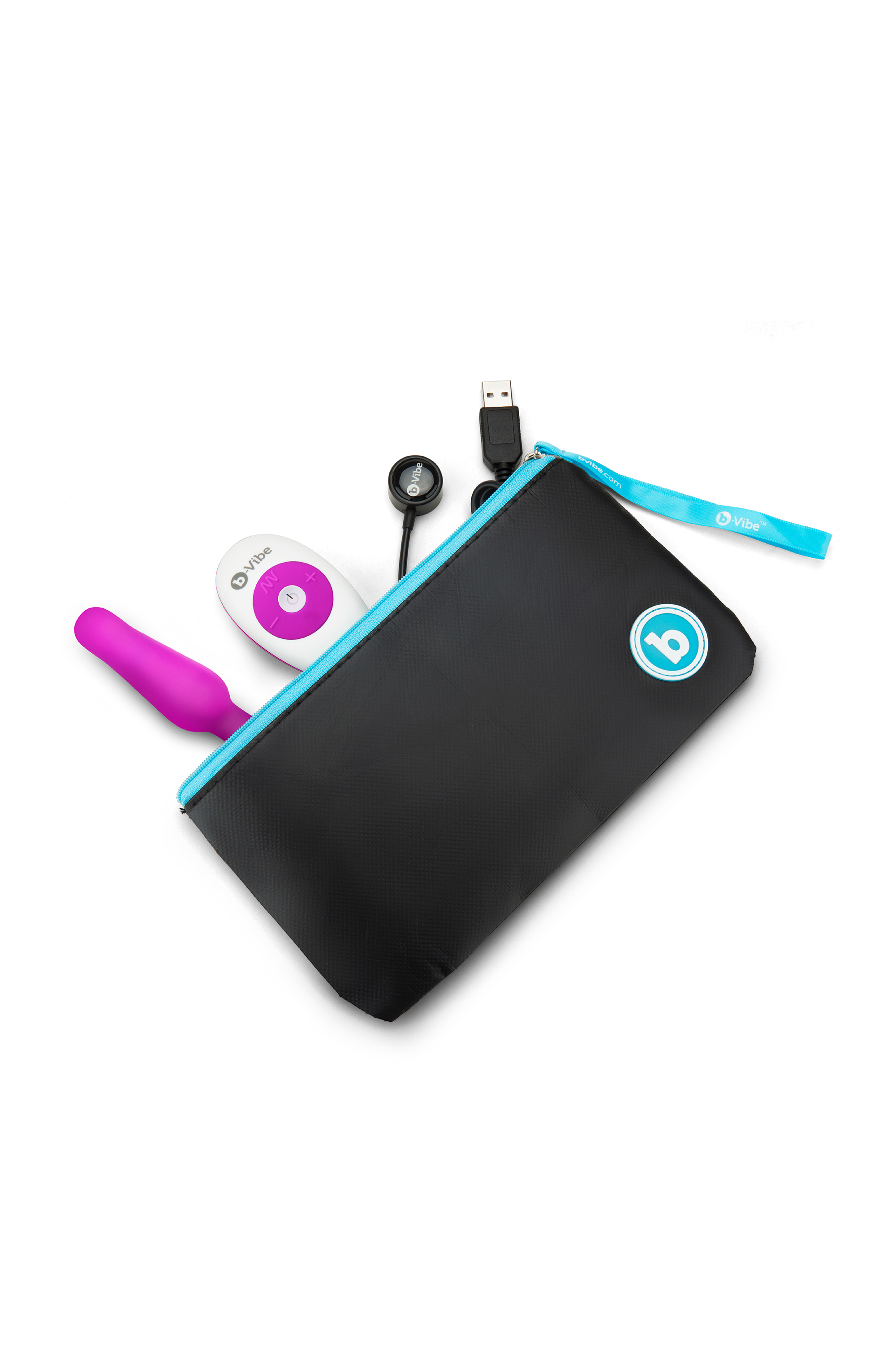 Анальна пробка з вібрацією b-Vibe Novice Plug Fuchsia, рожева