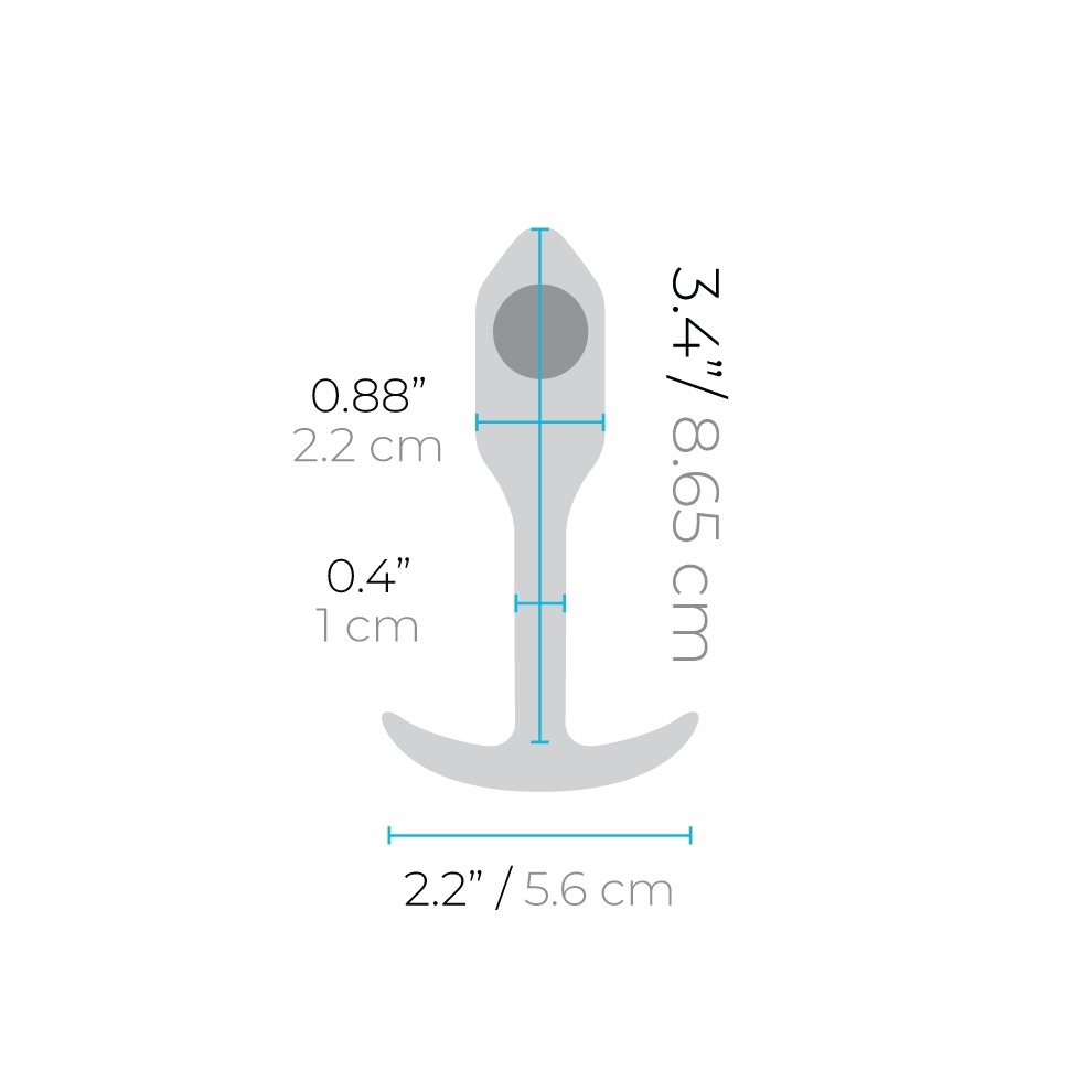 Анальна пробка із зміщеним центром ваги, S, B-vibe Snug Plug 1 чорна, 8.6 х 2.2 см