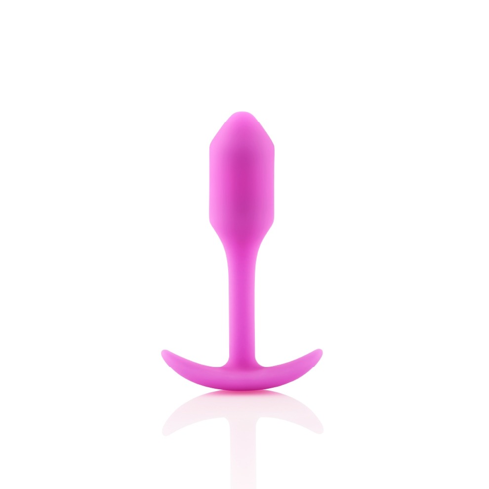 Анальна пробка із зміщеним центром ваги, S, B-vibe Snug Plug 1 рожева, 8.6 х 2.2 см