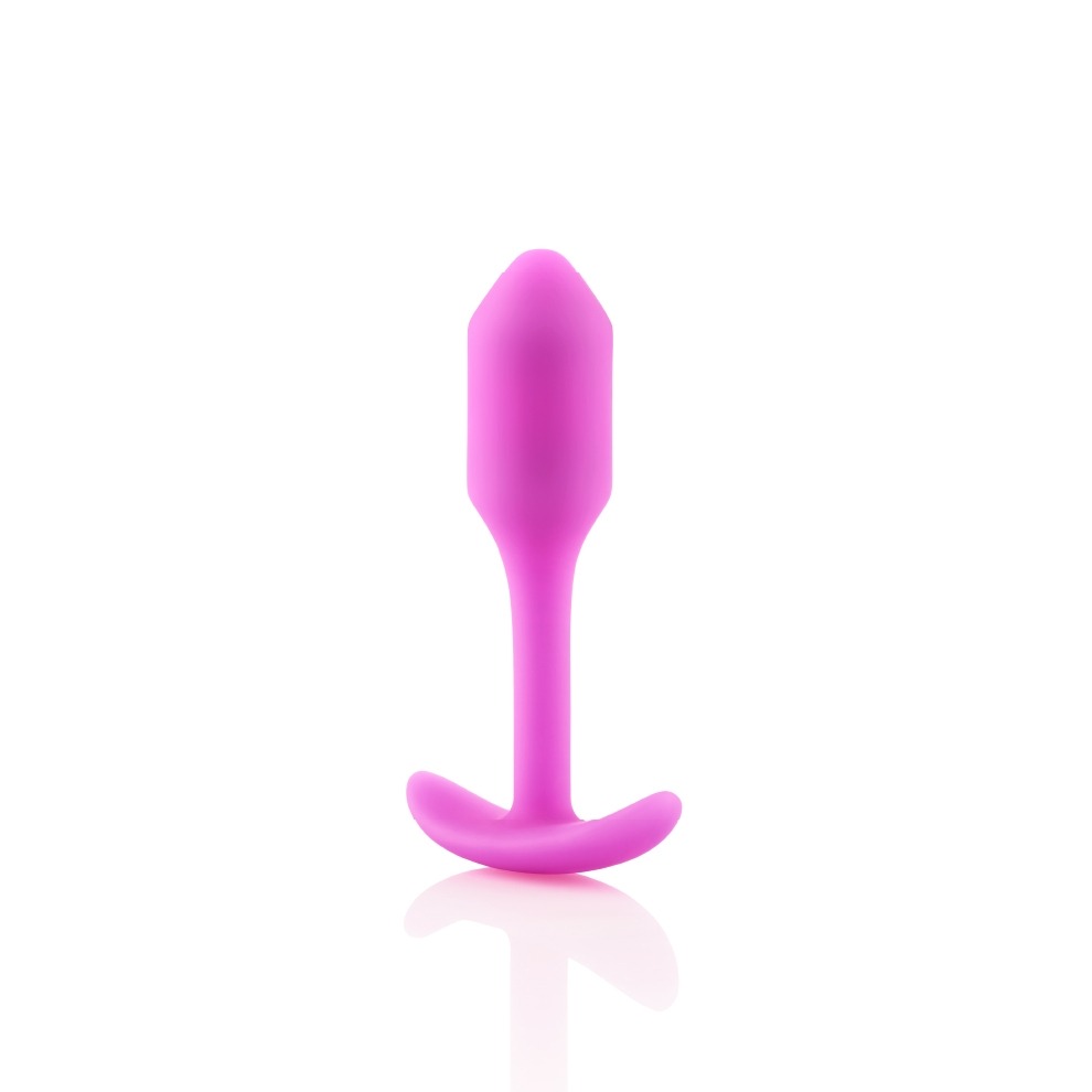Анальна пробка із зміщеним центром ваги, S, B-vibe Snug Plug 1 рожева, 8.6 х 2.2 см