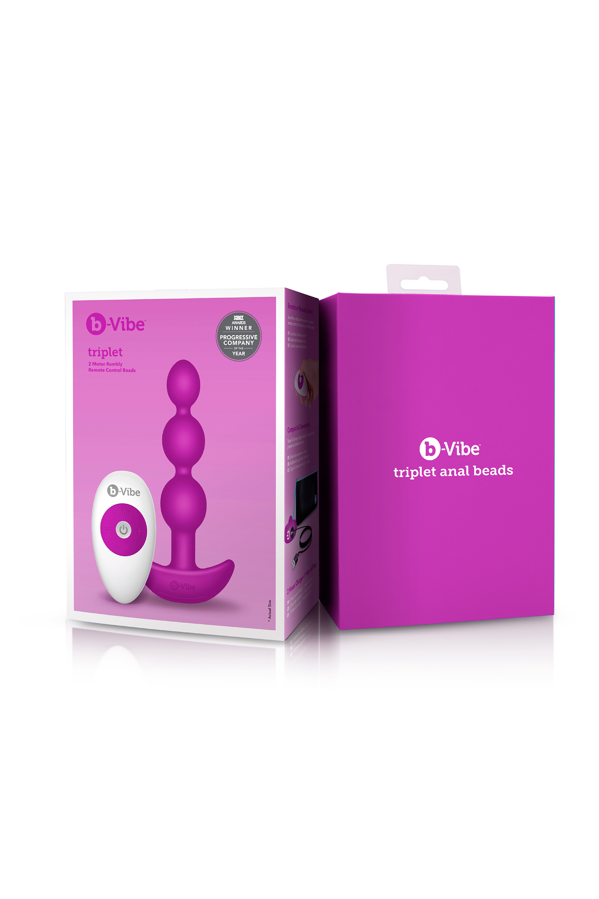Анальна пробка з вібрацією Snug Plug 2 B-Vibe, силіконова, рожева