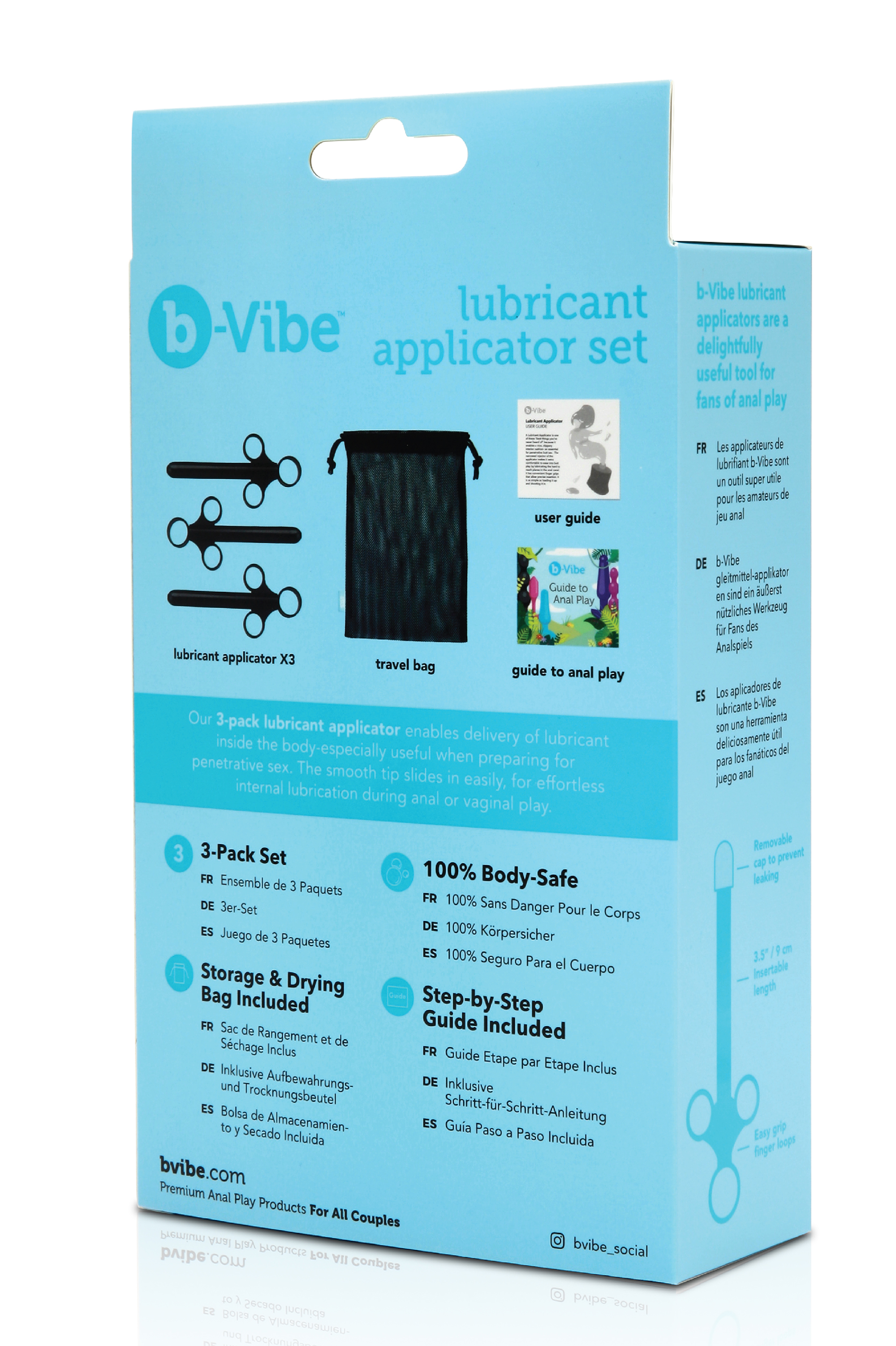 Набір аплікаторів для змащення B-Vibe, чорні, 3 шт.