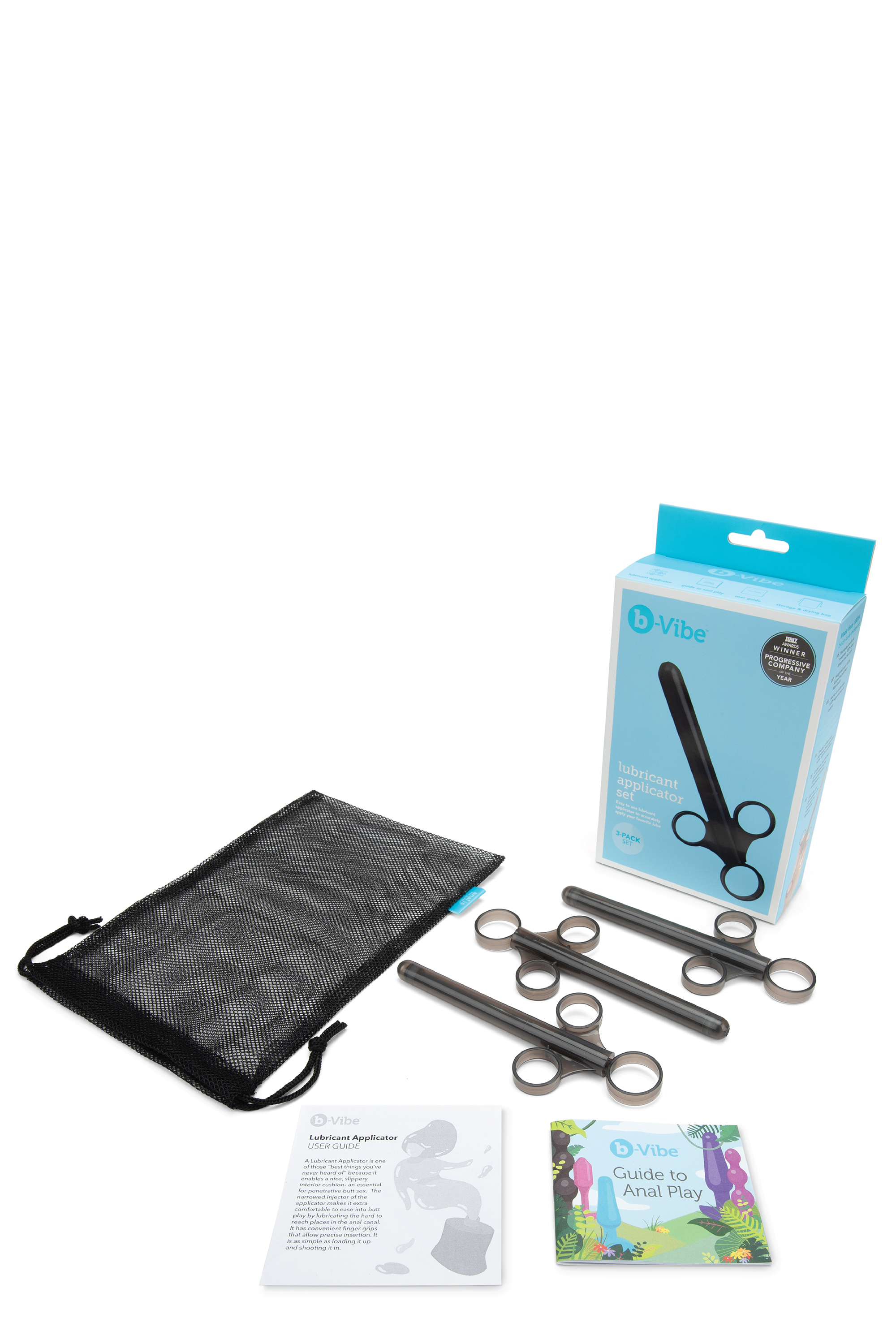 Набор аппликаторов для смазки B-Vibe, черные, 3 шт