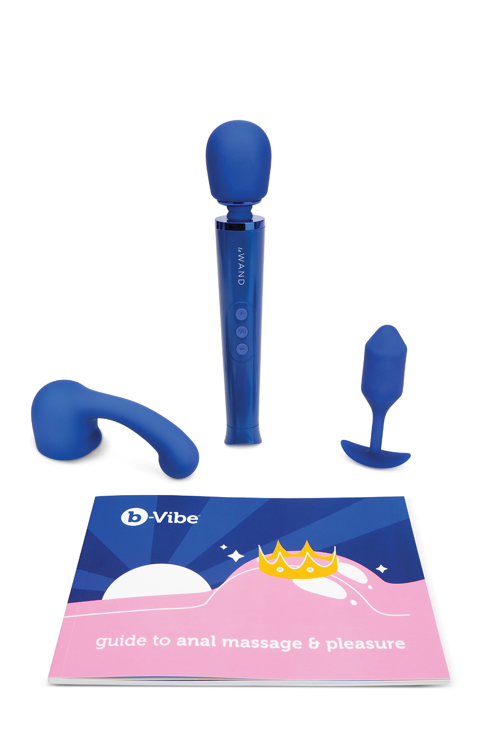 Набір анальних іграшок з 10 предметів B-Vibe х Le Wand Massage & Education синій