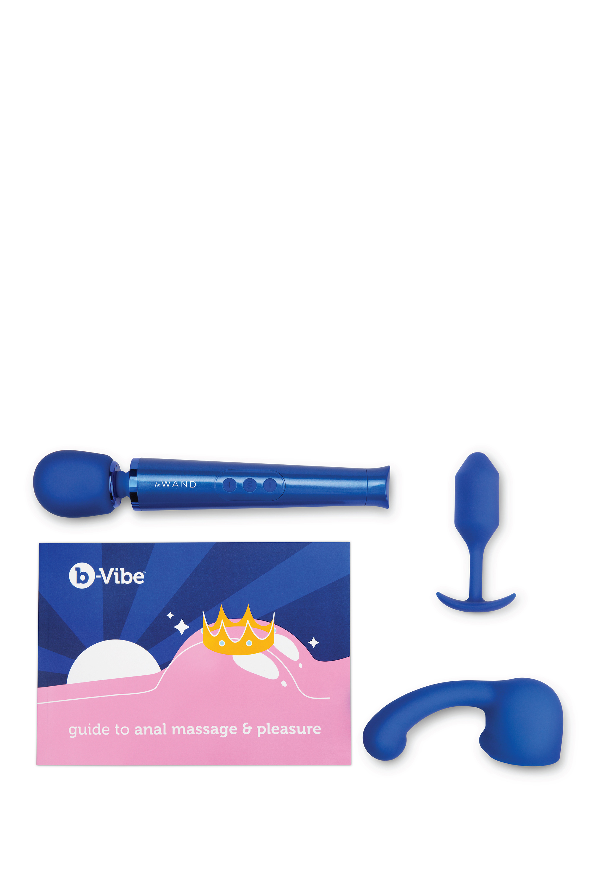 Набір анальних іграшок з 10 предметів B-Vibe х Le Wand Massage & Education синій
