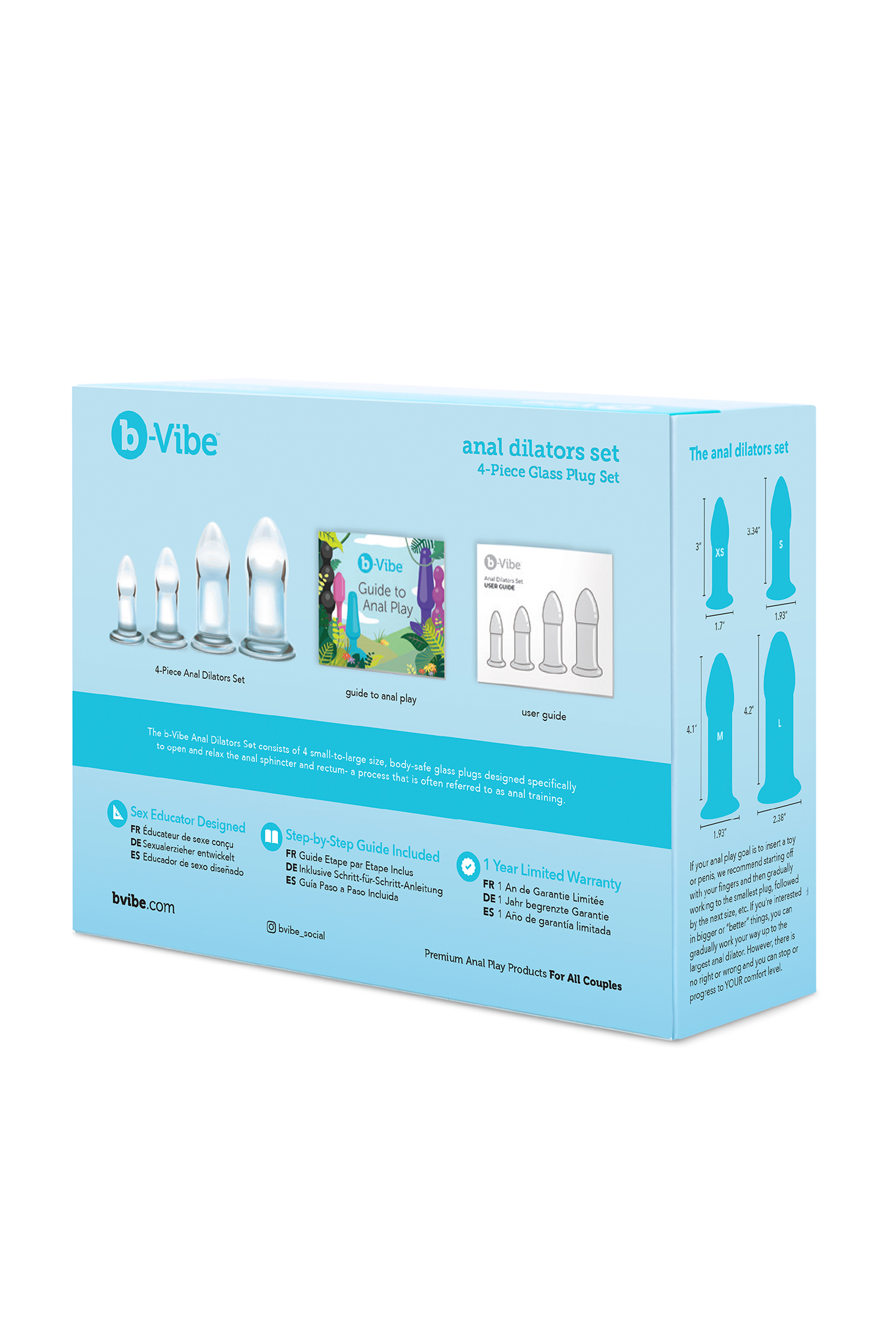 Набір скляних анальних розширювачів b-Vibe ANAL DILATORS SET