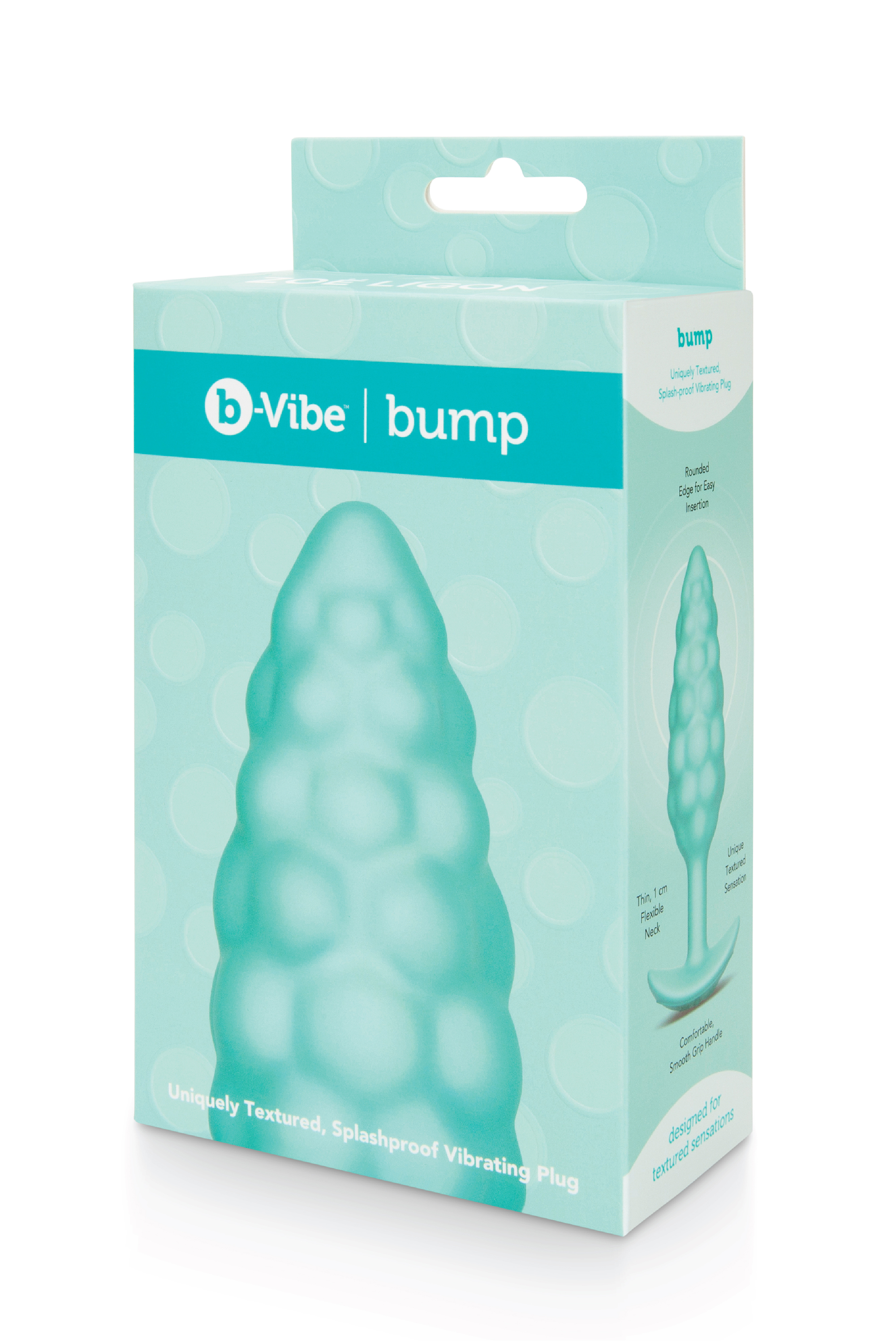 Анальна пробка з вібрацією B-Vibe Texture Bump, рельєфна, блакитна
