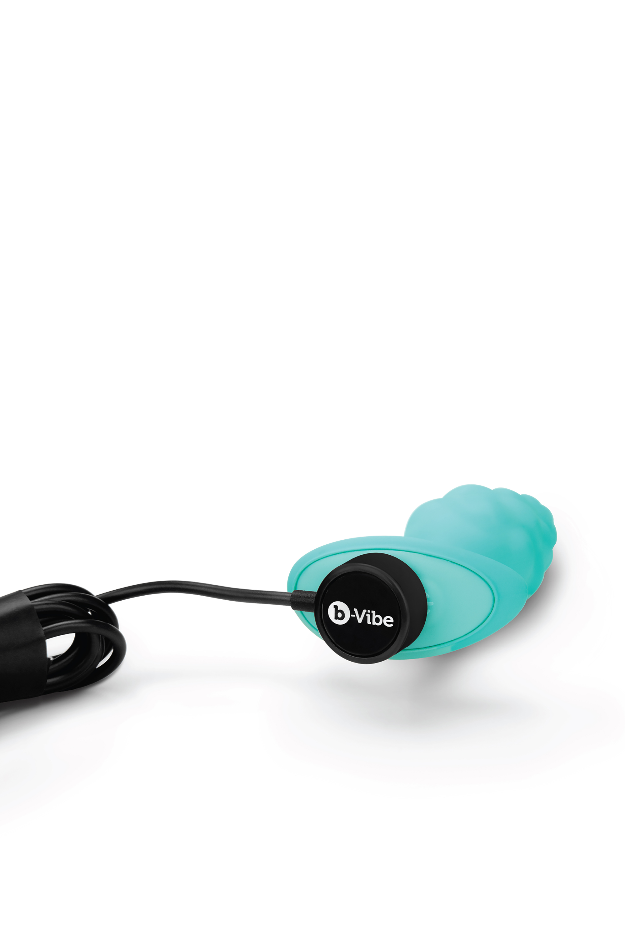 Анальна пробка з вібрацією B-Vibe Texture Bump, рельєфна, блакитна
