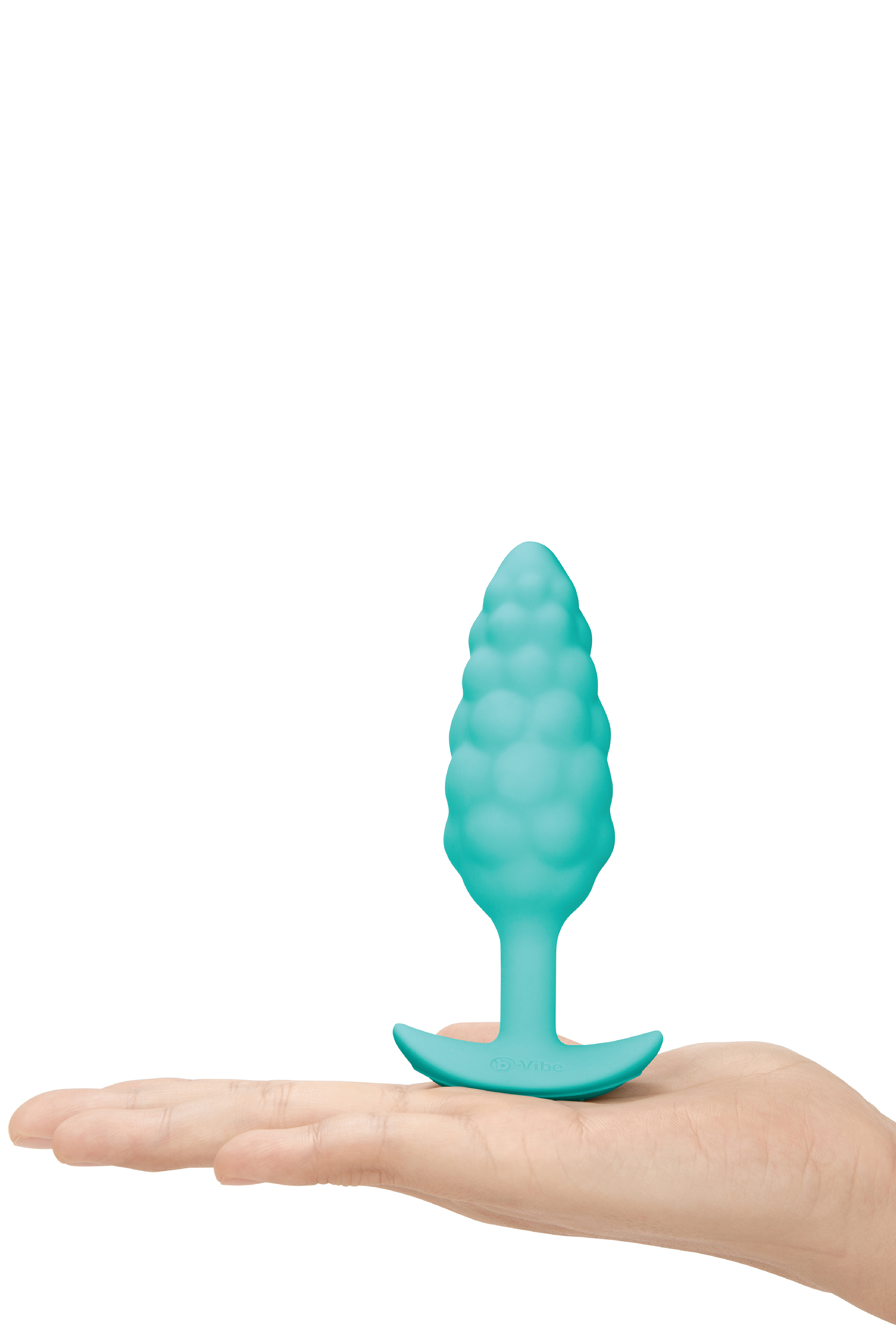 Анальна пробка з вібрацією B-Vibe Texture Bump, рельєфна, блакитна