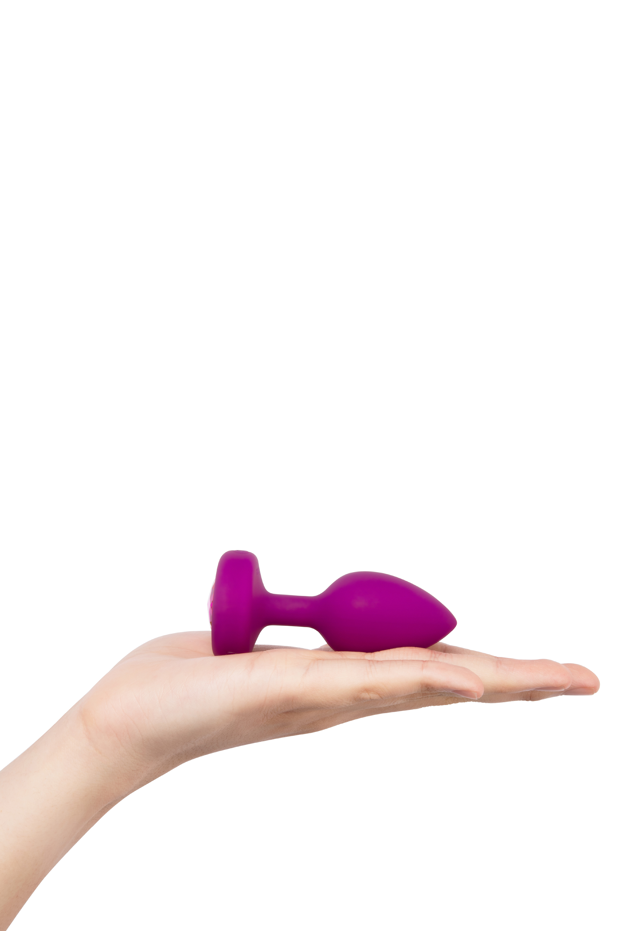 Анальная пробка с вибрацией B-Vibe Vibrating Jewel Plug S/M Pink Ruby, силиконовая, розовая