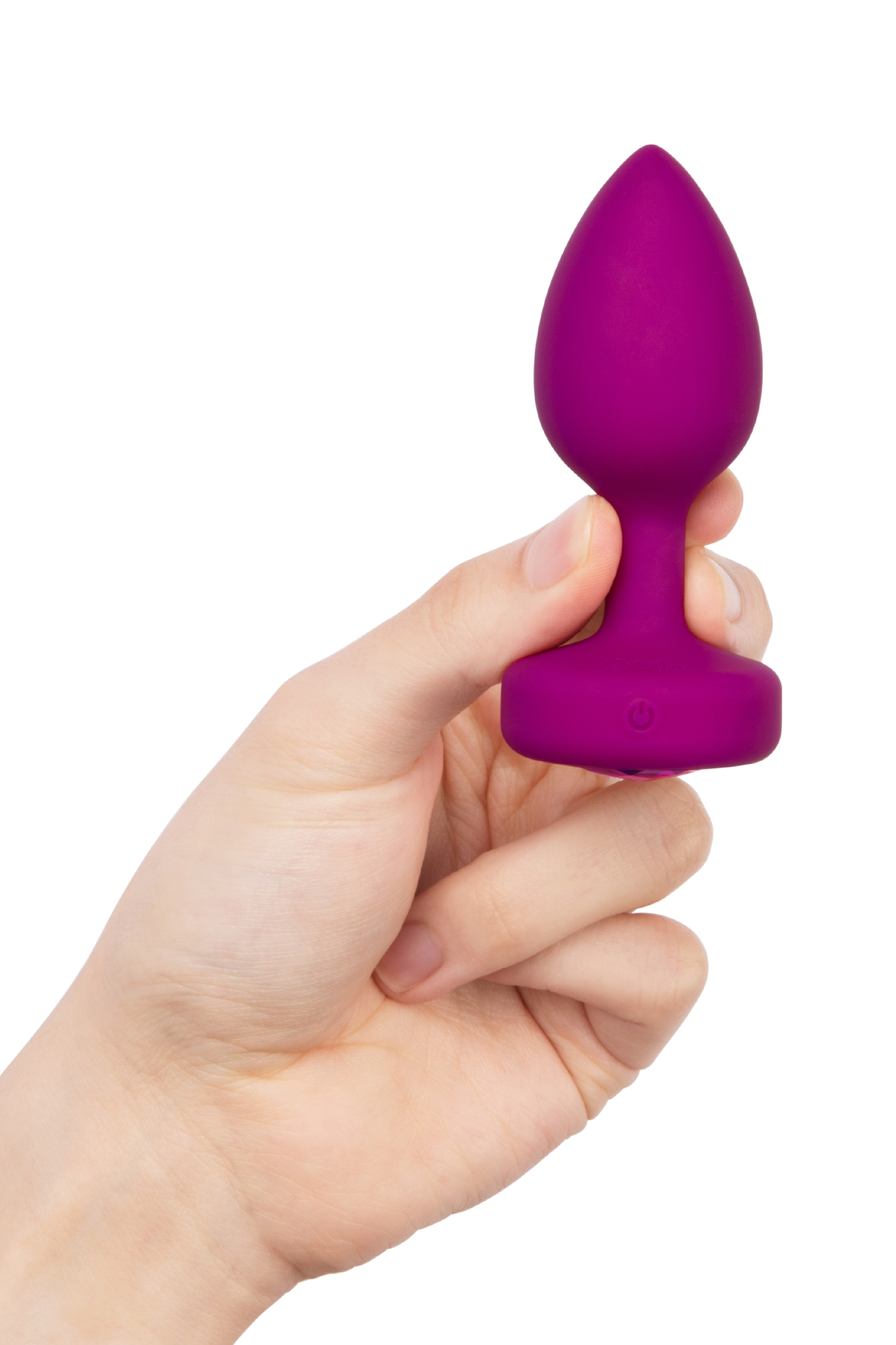 Анальная пробка с вибрацией B-Vibe Vibrating Jewel Plug S/M Pink Ruby, силиконовая, розовая