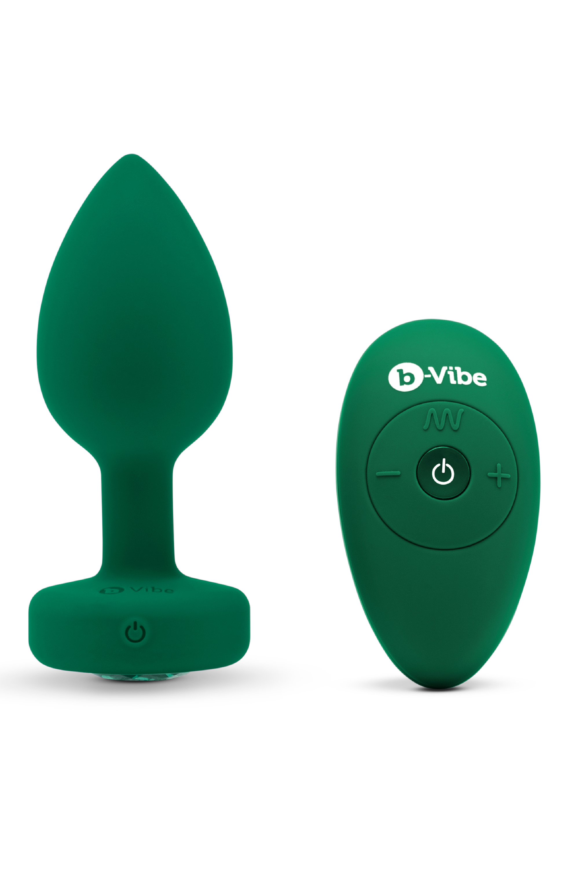 Анальна пробка з вібрацією та пультом B-Vibe - Vibrating Jewel Plug M/L Emerald
