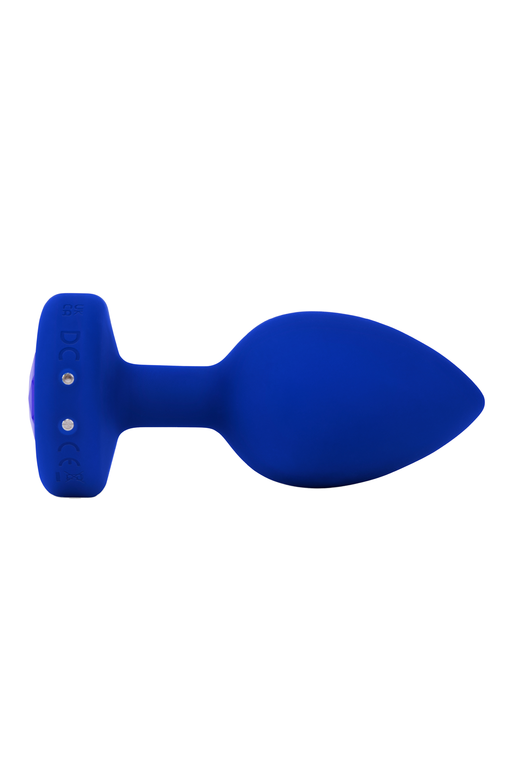 Анальная пробка с камнем и с вибрацией L/XL B-Vibe с дистанционным пультом управления, синяя