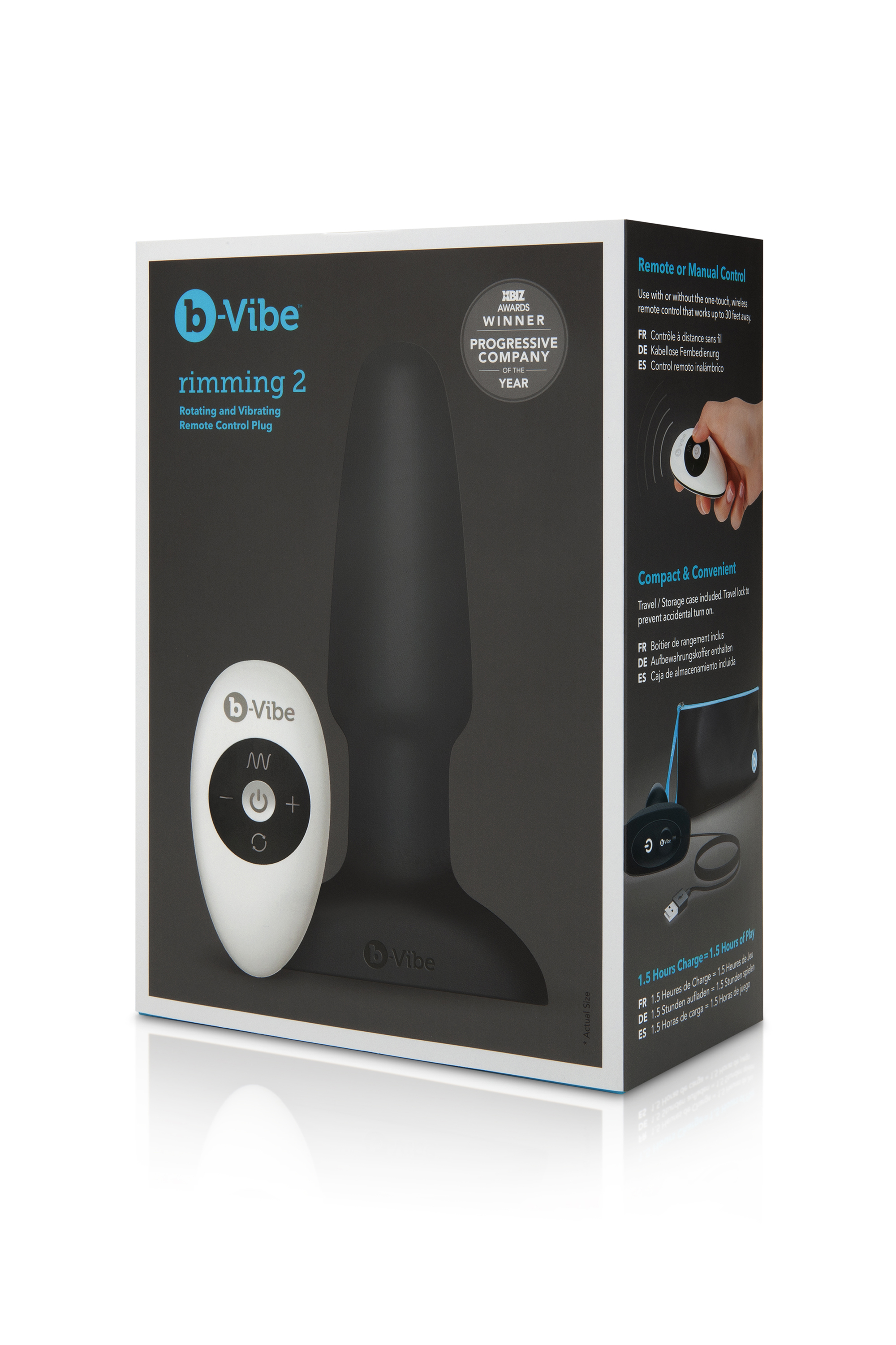Анальна пробка з вібрацією та пультом керування B-VIBE RIMMING PLUG 2, чорна
