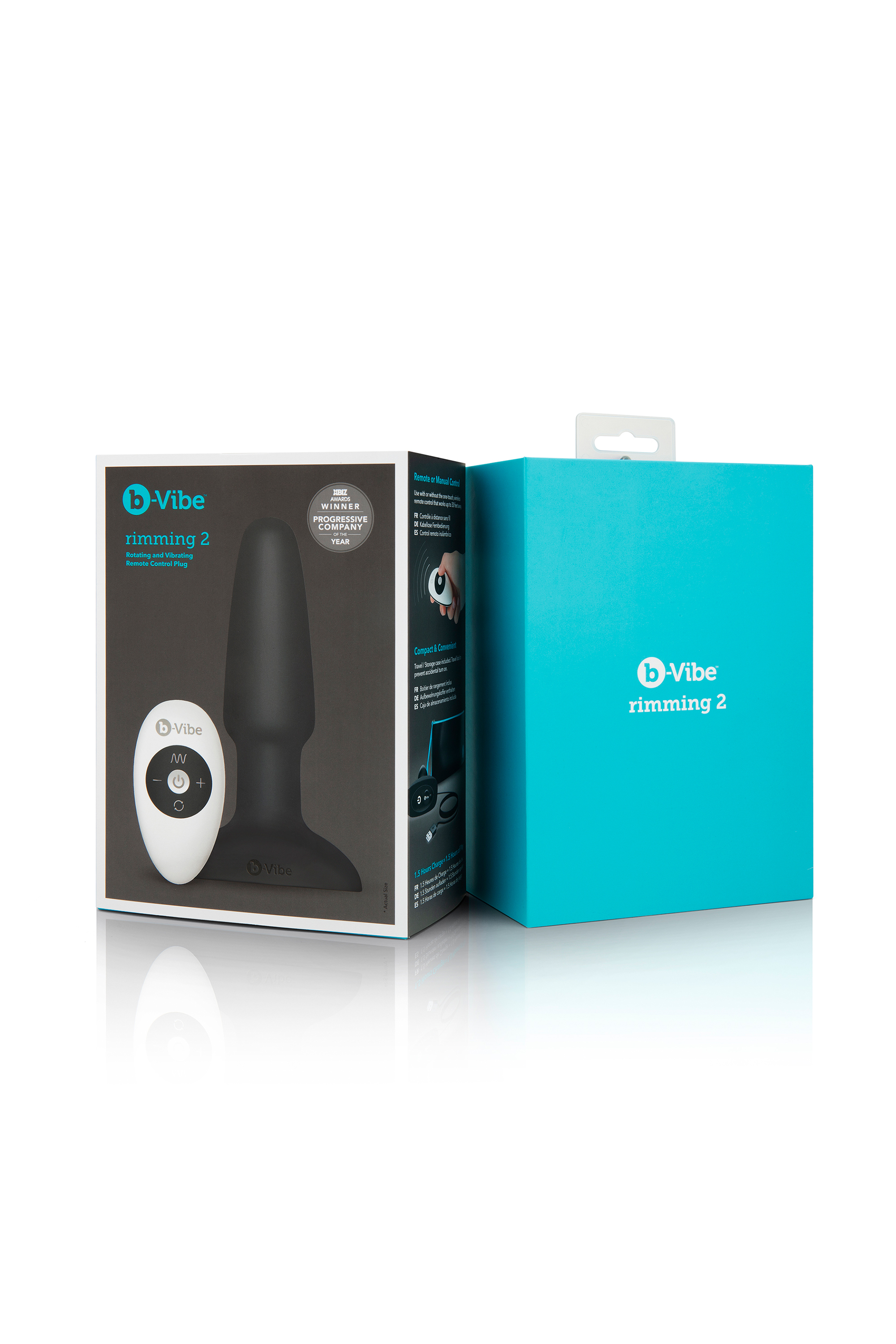 Анальна пробка з вібрацією та пультом керування B-VIBE RIMMING PLUG 2, чорна