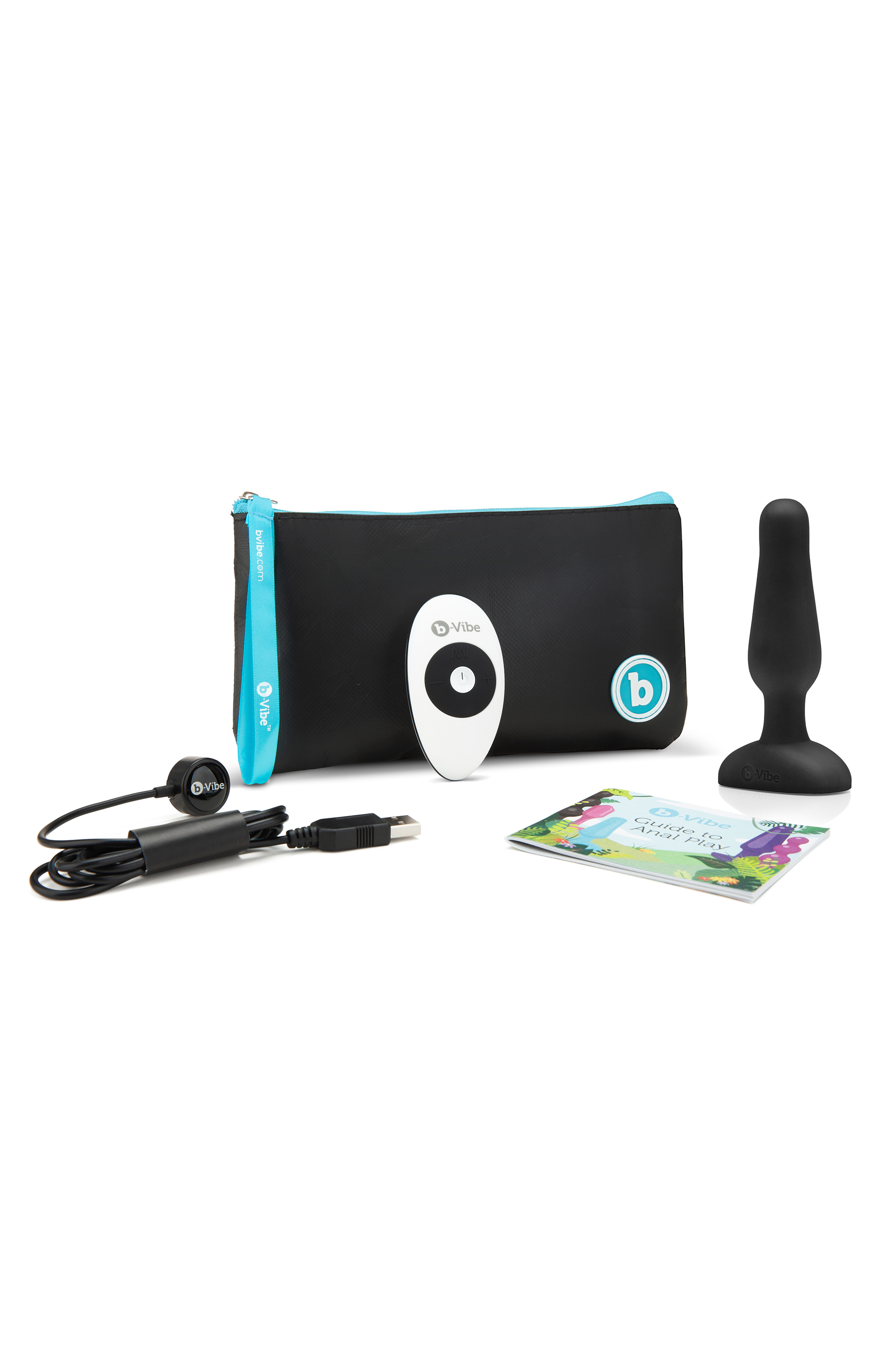 Анальна пробка з вібрацією та пультом B-Vibe Novice Plug, чорна