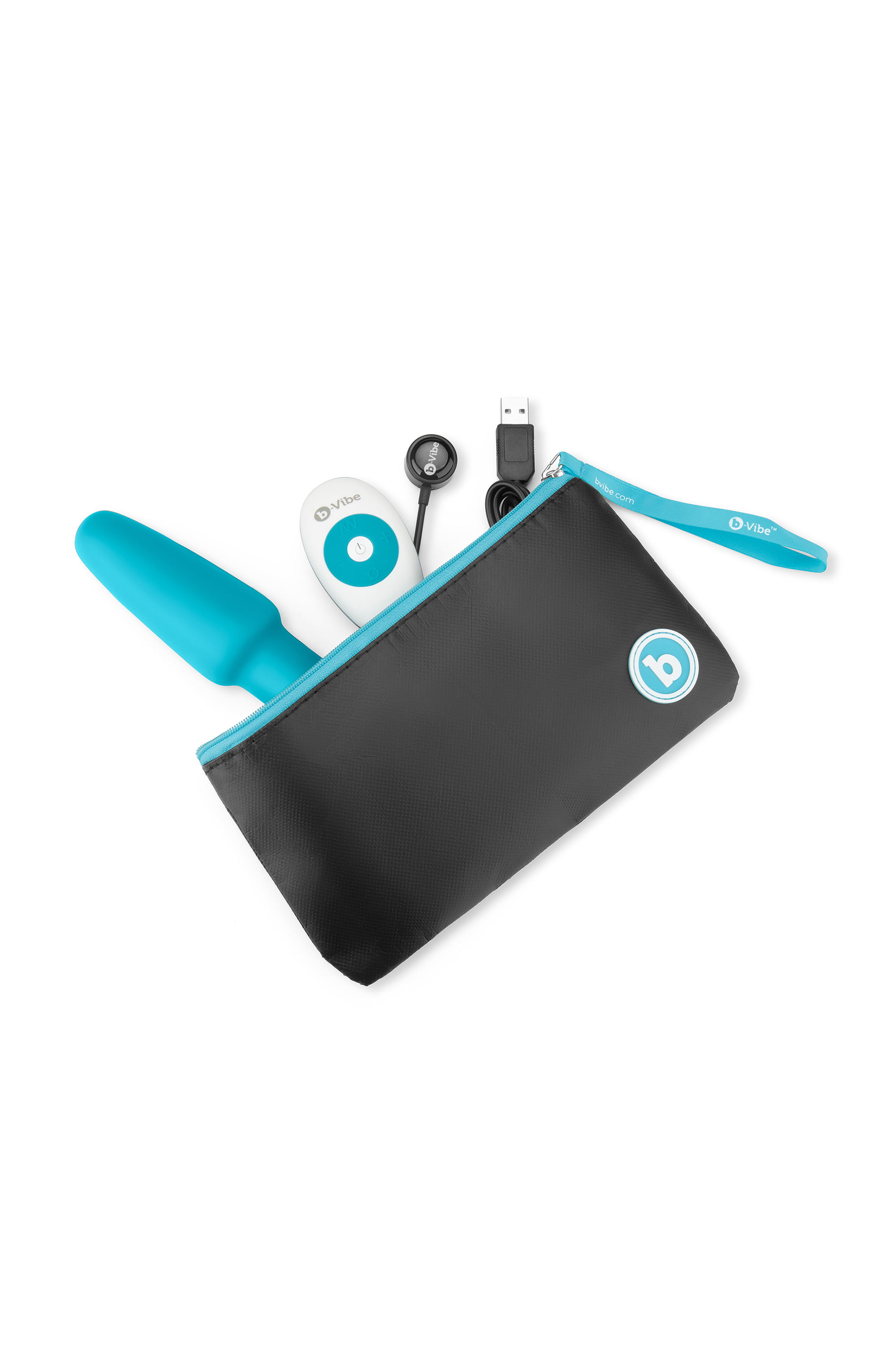 Анальна пробка з вібрацією та імітацією риммінгу b-Vibe Rimming Plug 2, блакитна
