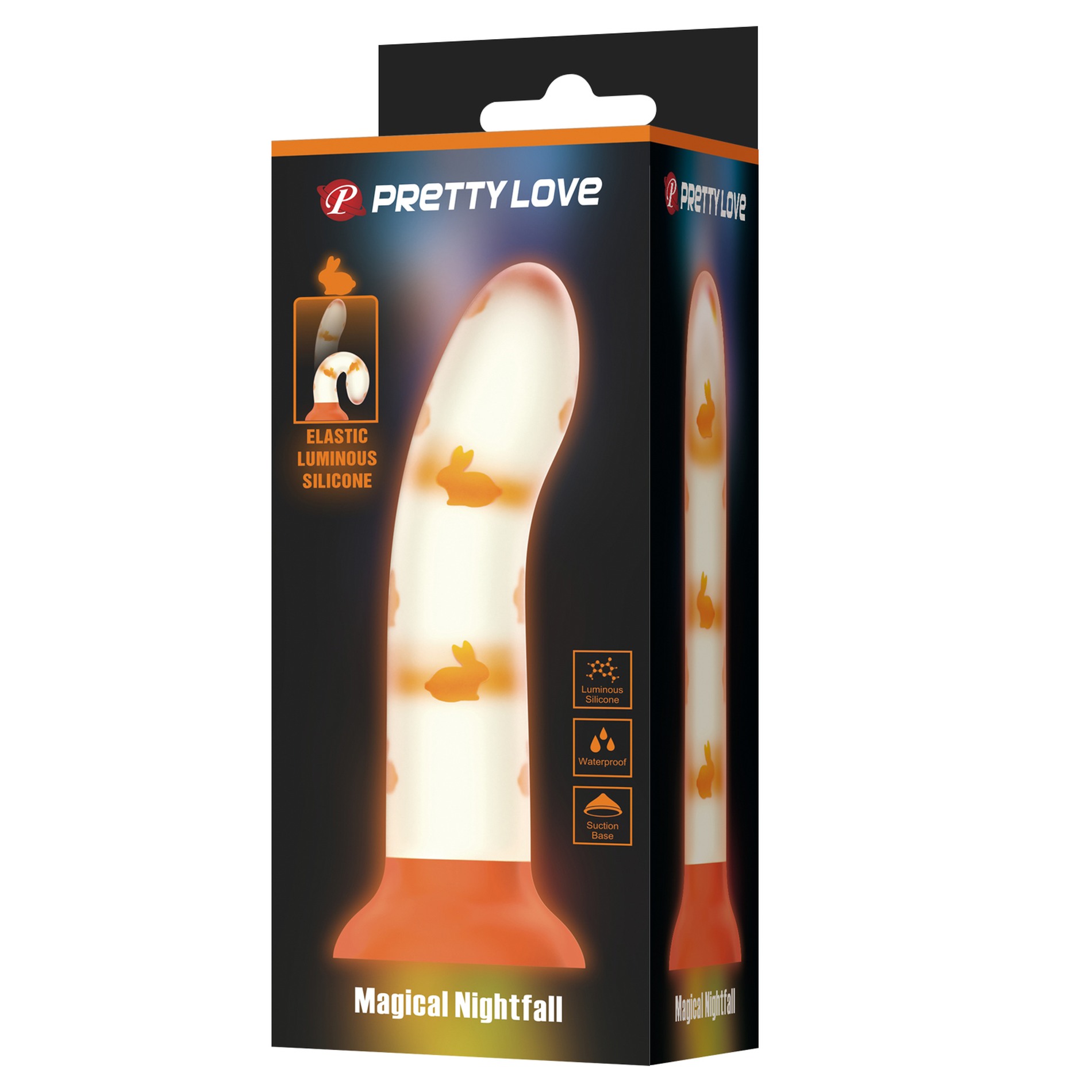 Фалоімітатор на присосці Pretty Love Magical Nightfall, що світиться у темряві, 17 х 3.3