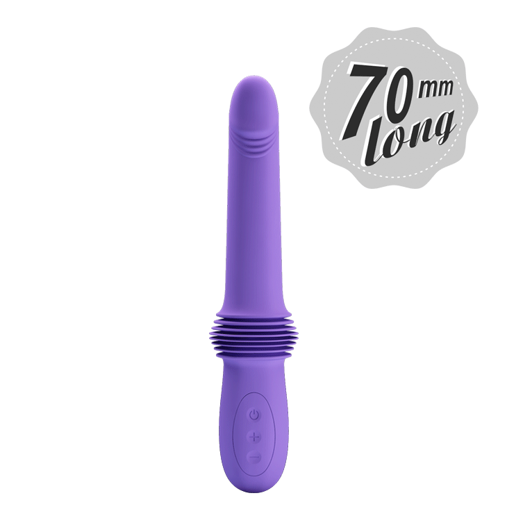 Вібратор з фрикціями Pretty Love Pazuzu Thrusting, фіолетовий, 29.2 х 3.2 см