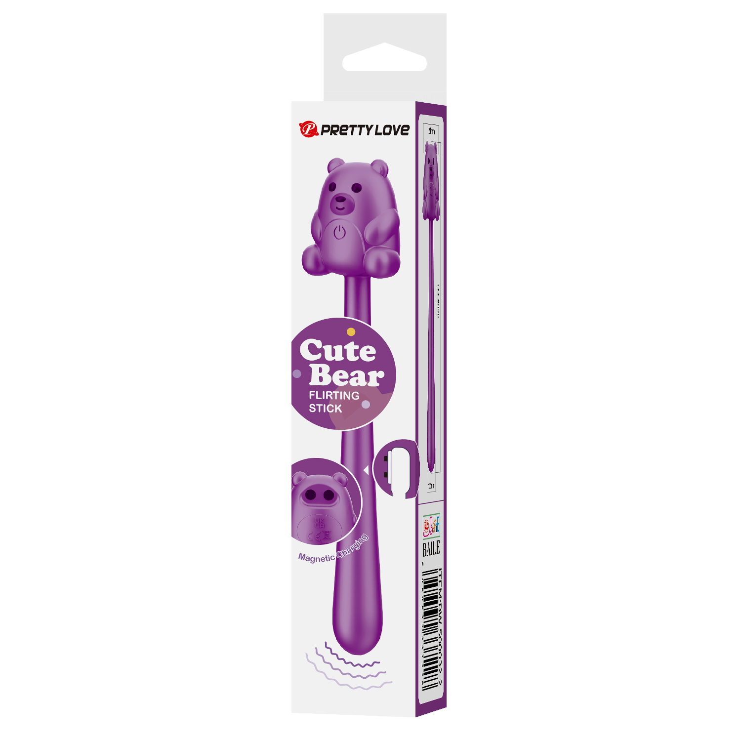 Точечный вибратор для клитора Pretty Love Cute Bear Flirting Stick гнущийся, 13.3 х 1.2 х 2.4 см