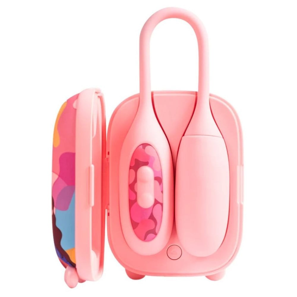 Виброяйцо и вакуумный стимулятор для клитора 2в1 BeYourLover Magic Suitcase в зарядном кейсе,розовый