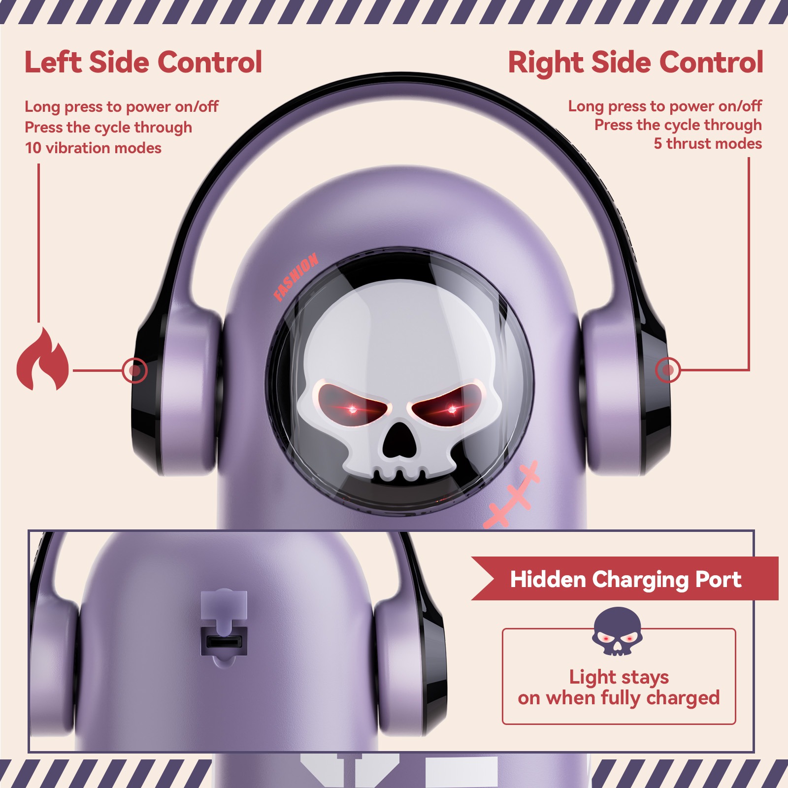 Мастурбатор автоматичний фрикційний BeYourLover SKULL MAN Momonii 01 з вібрацією та підігрівом