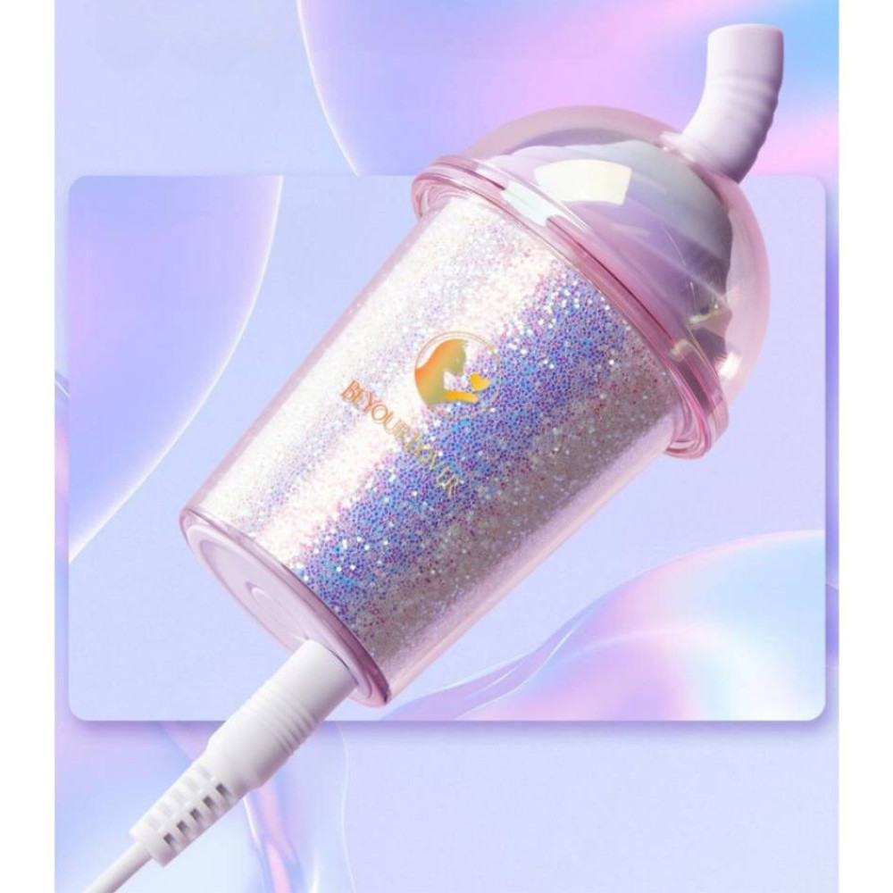 Вакуумний стимулятор у формі стаканчика з трубочкою BeYourLover Joy Cup сяючий бузковий, 9.1 см х 4.6 см