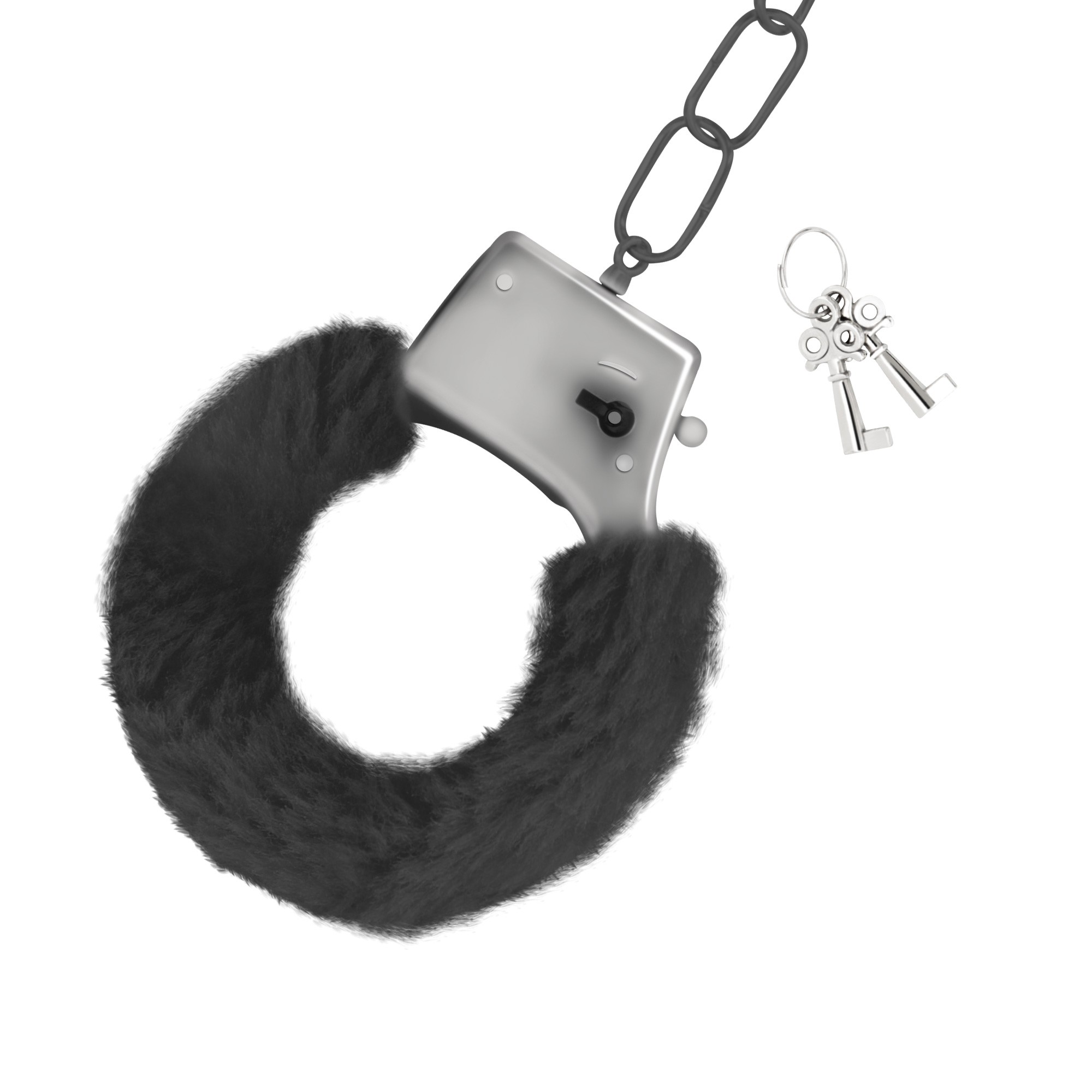 Наручники Love Cuffs Crushious металеві, з чорним хутром
