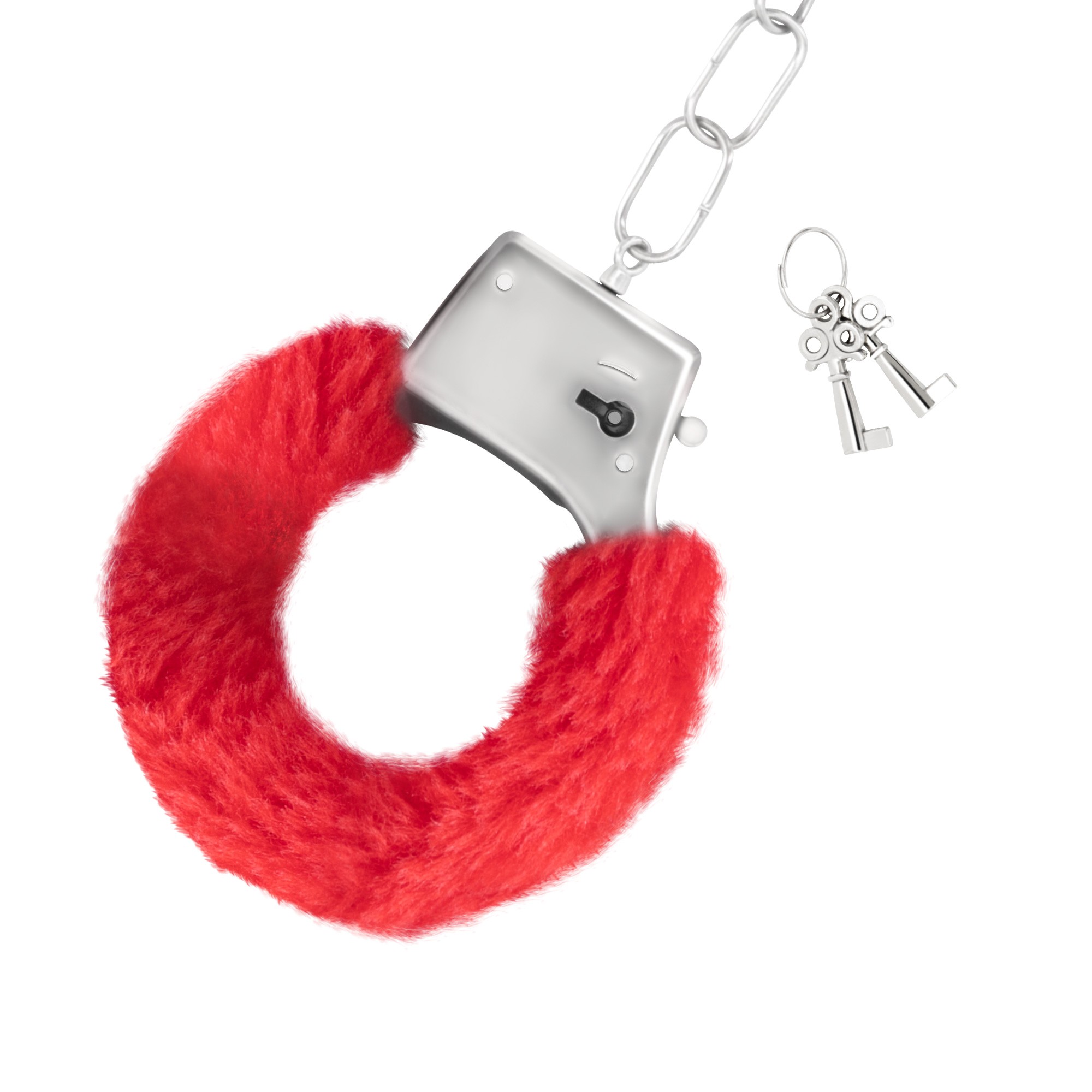 Наручники Love Cuffs Crushious металеві, з червоним хутром
