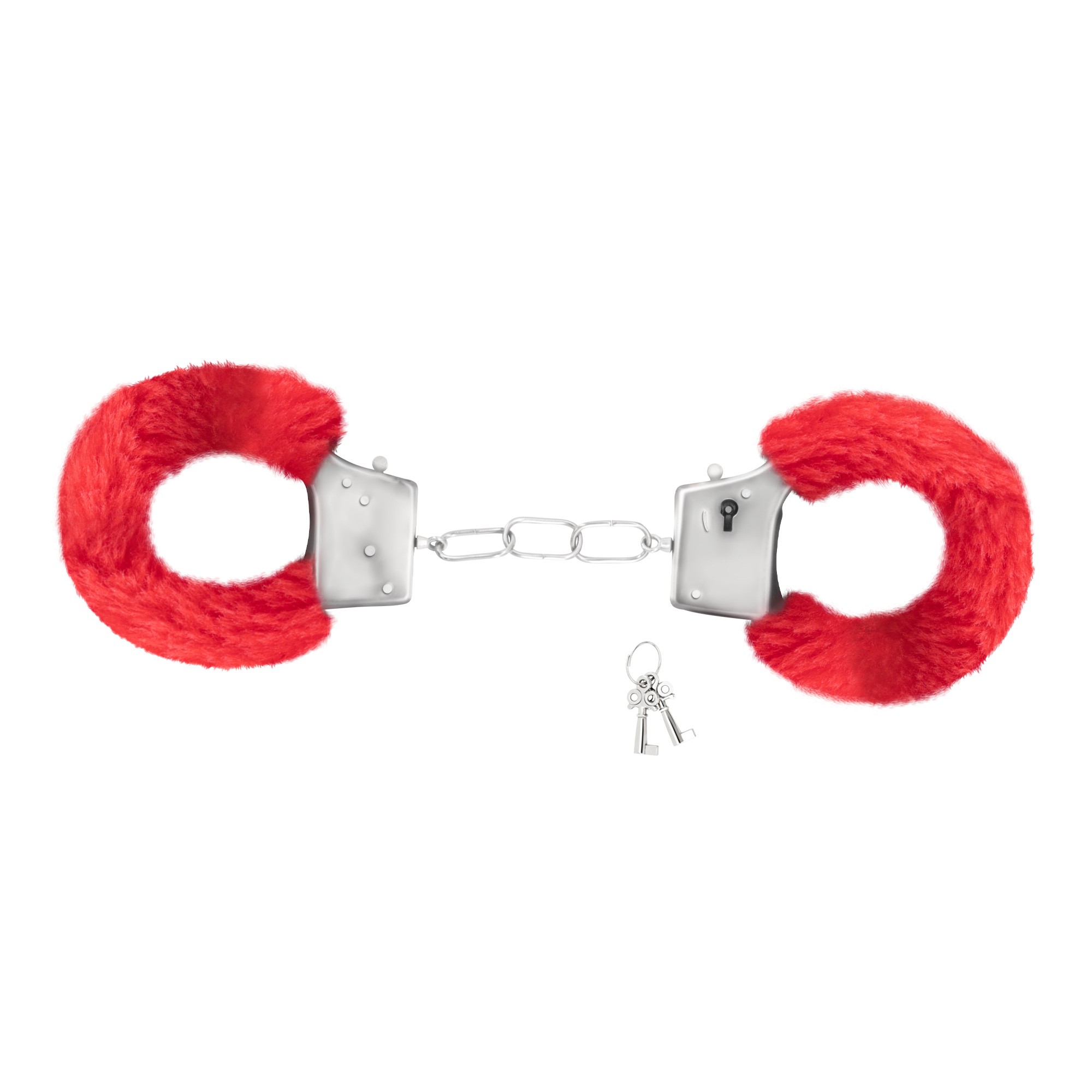 Наручники Love Cuffs Crushious металеві, з червоним хутром