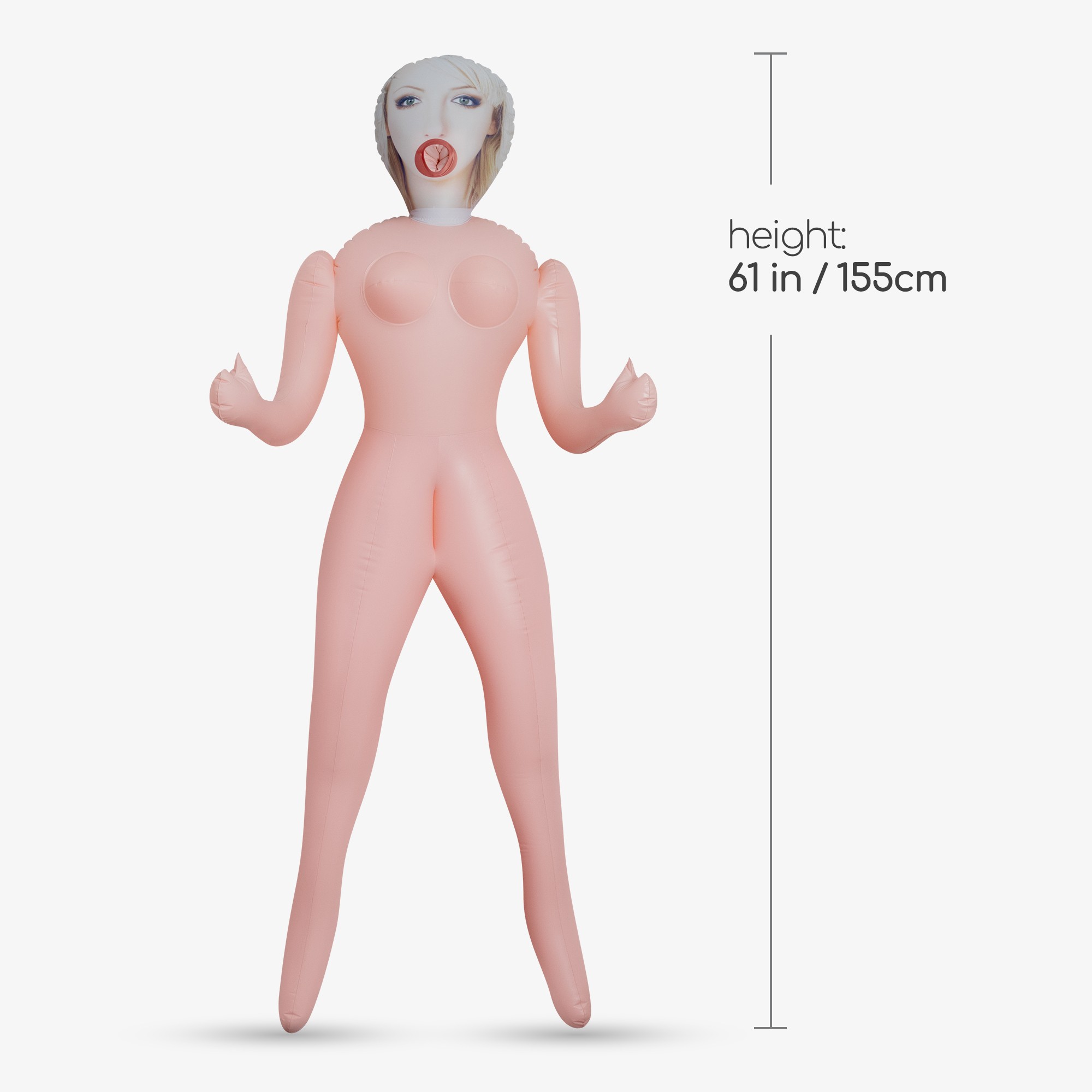Секс-лялька з 3 отворами Crushious CRISTINA The Inflatable Nurse, бежева, 155 см