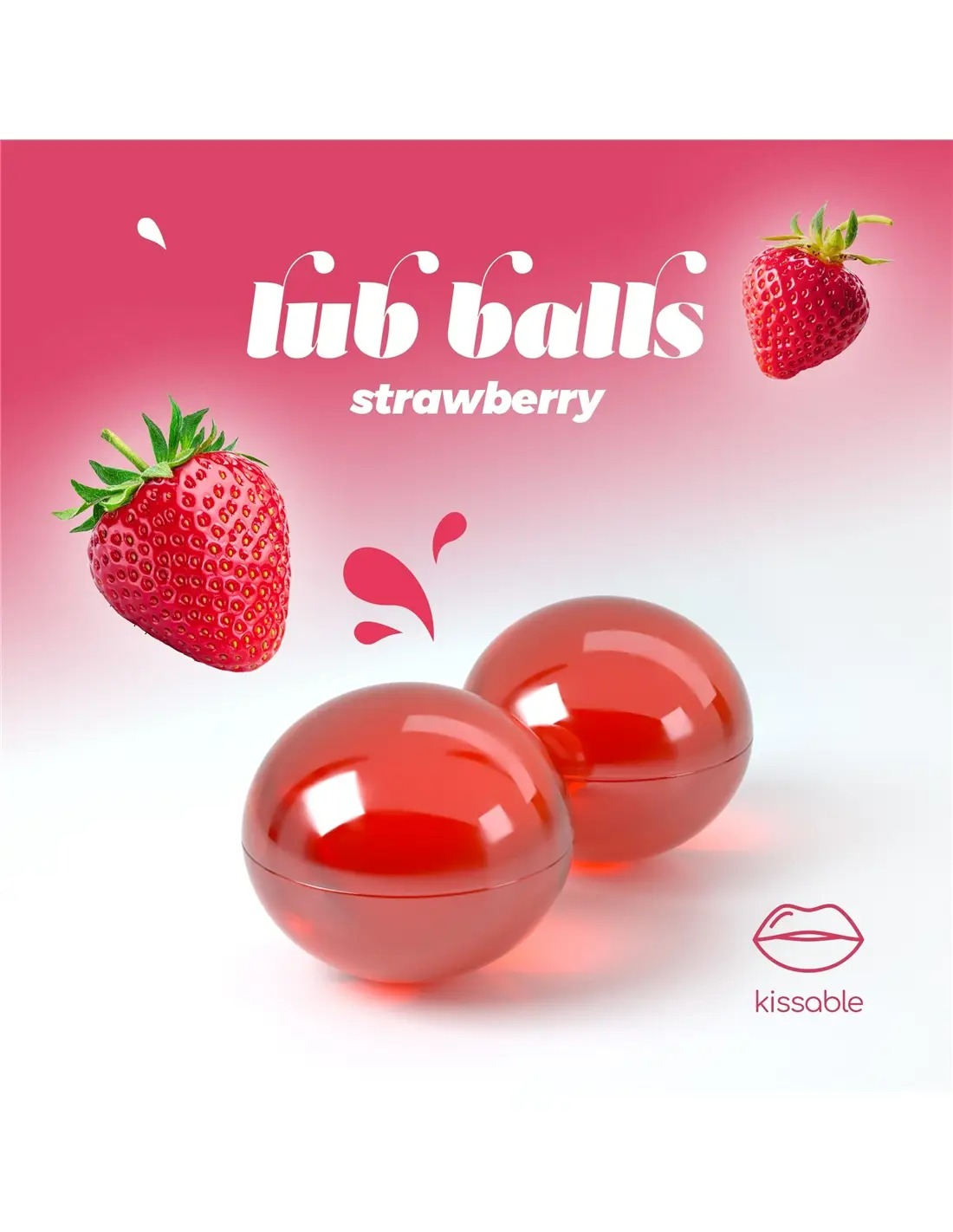 Бразильские взрывные шарики для массажа Crushious Lub Balls Strawberry cо вкусом клубники