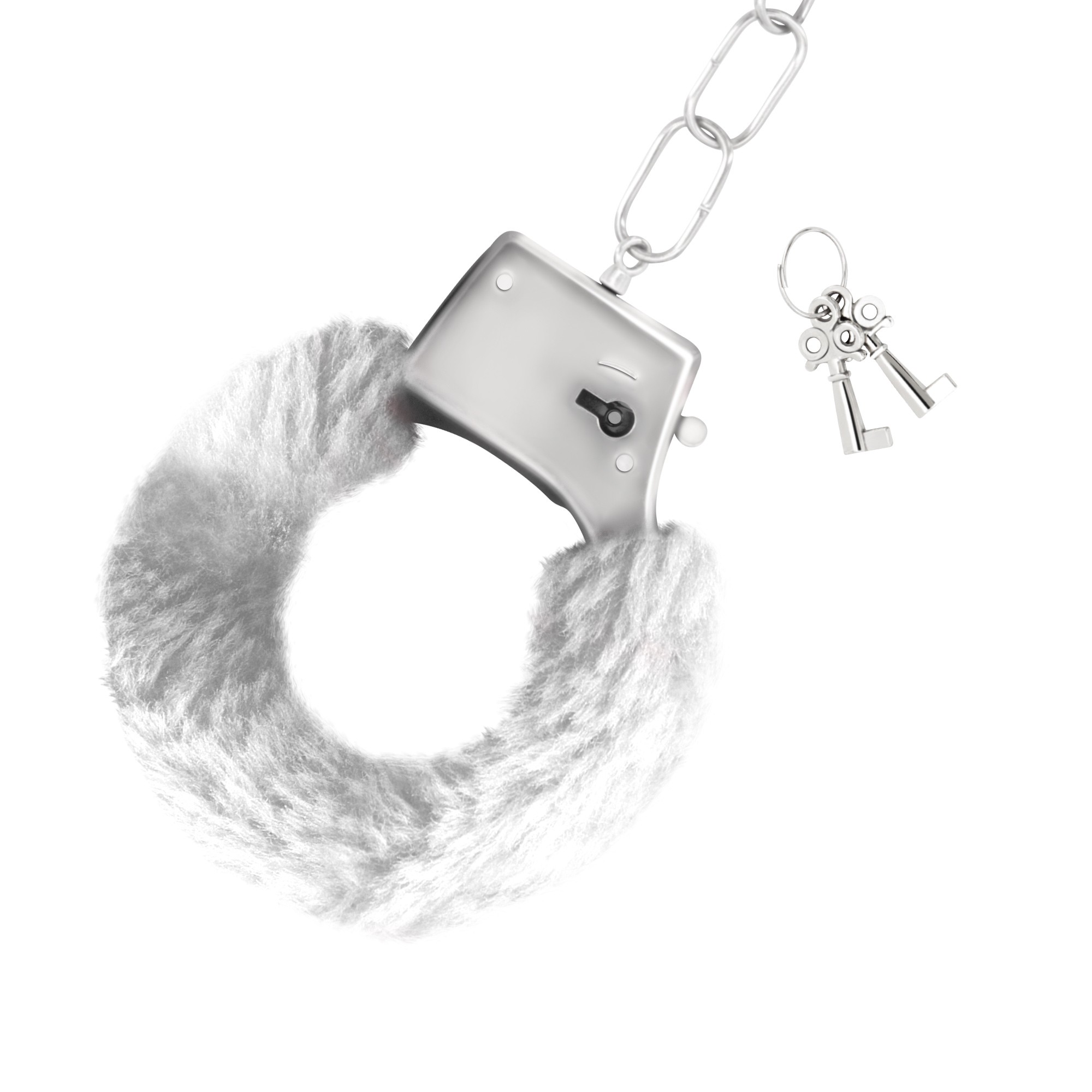 Наручники Love Cuffs Crushious металеві, з білим хутром