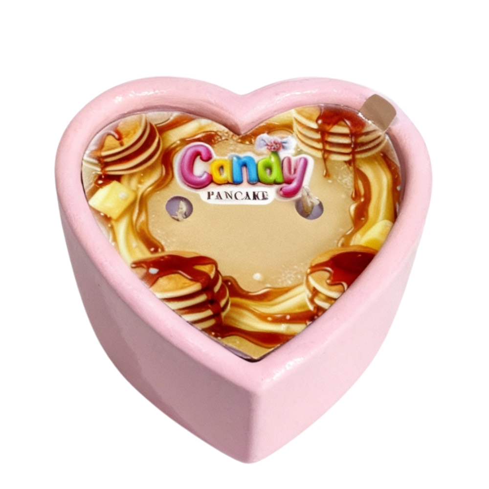 Масажна свічка з ароматом панкейка Candy Pancake у формі серця, 70 мл