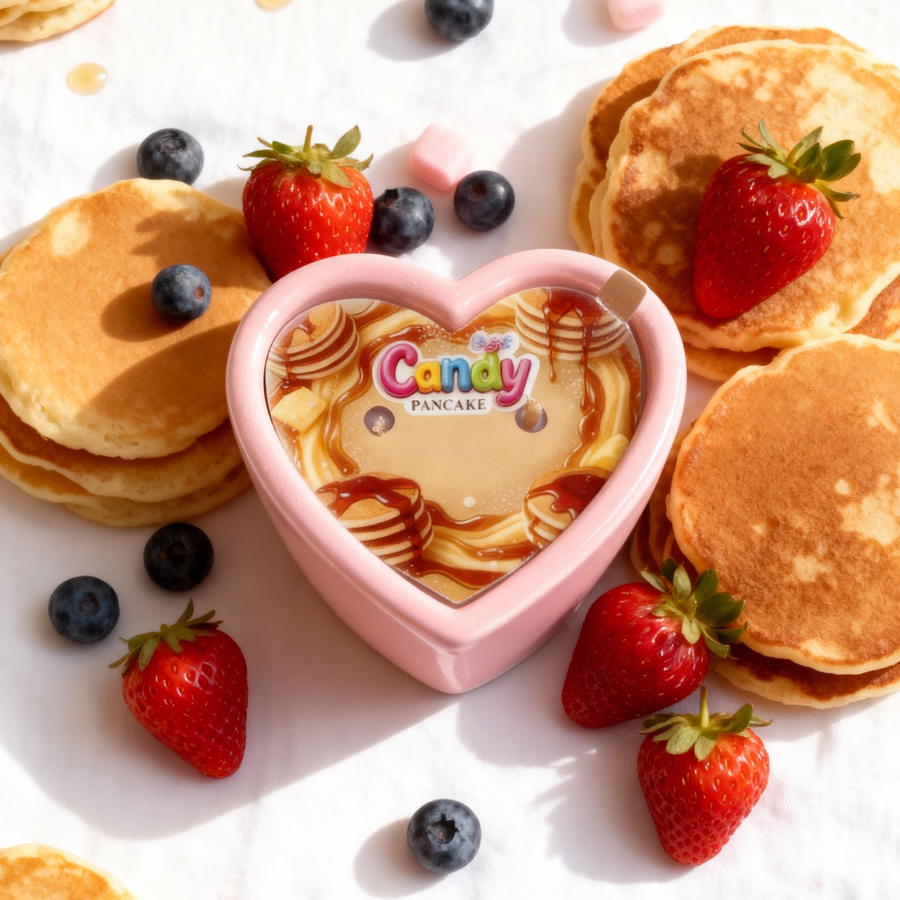 Масажна свічка з ароматом панкейка Candy Pancake у формі серця, 70 мл