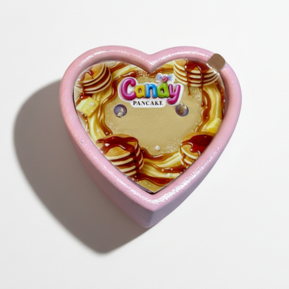 Масажна свічка з ароматом панкейка Candy Pancake у формі серця, 70 мл
