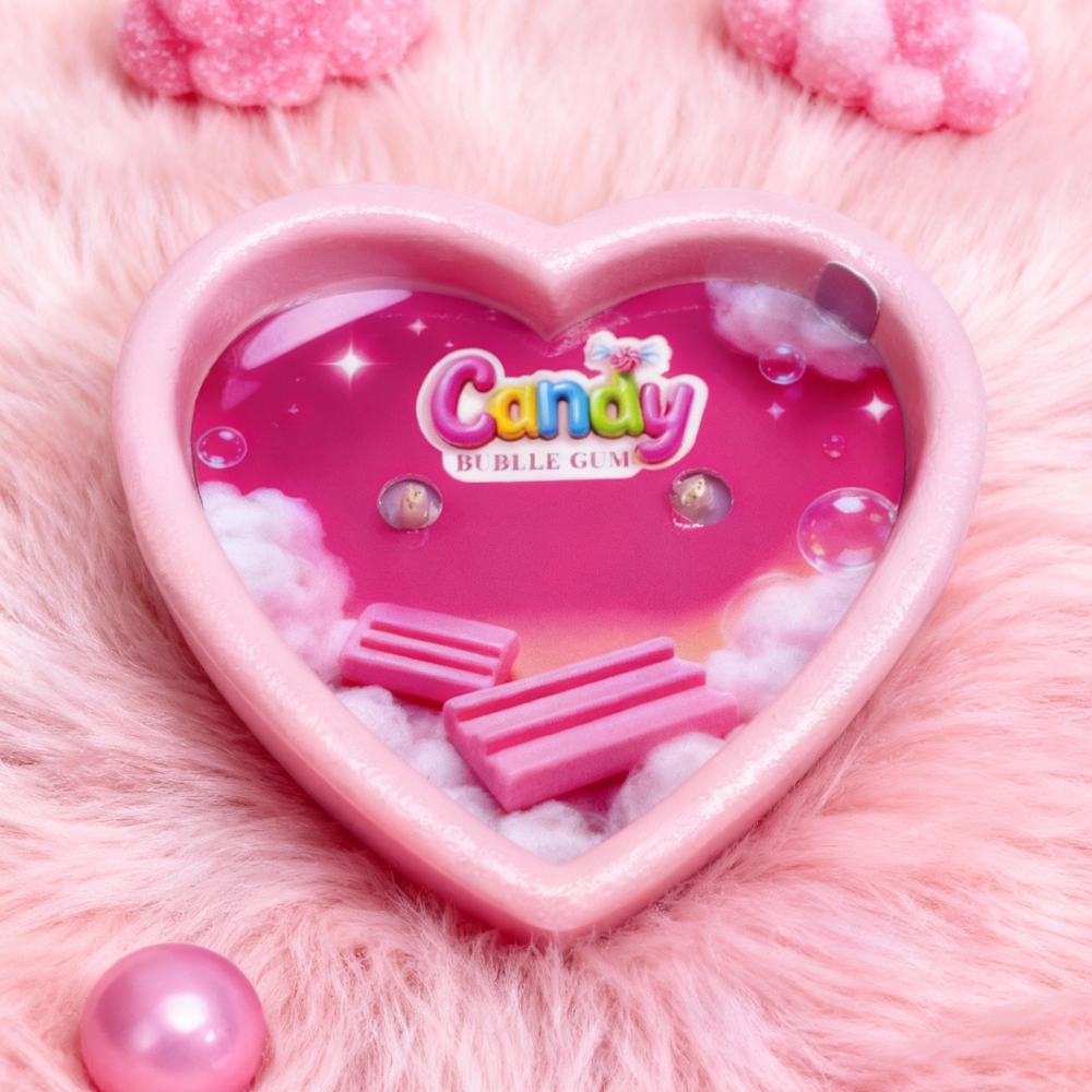 Масажна свічка з ароматом жуйки Candy Bubble Gum у формі серця, 70 мл