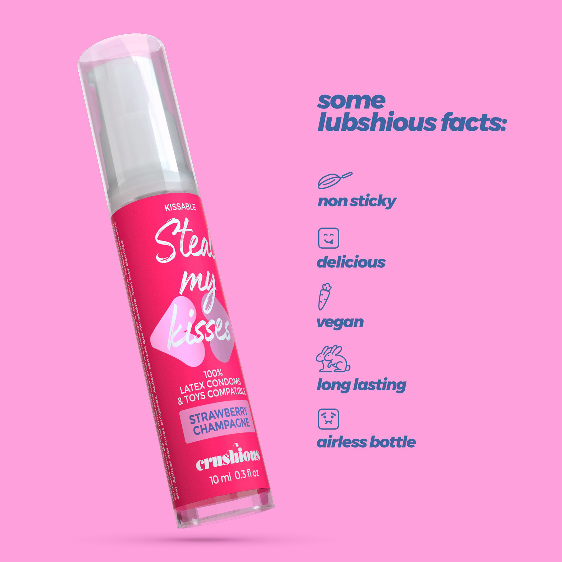 Оральний лубрикант Crushious Strawberry Champagne, 10 мл