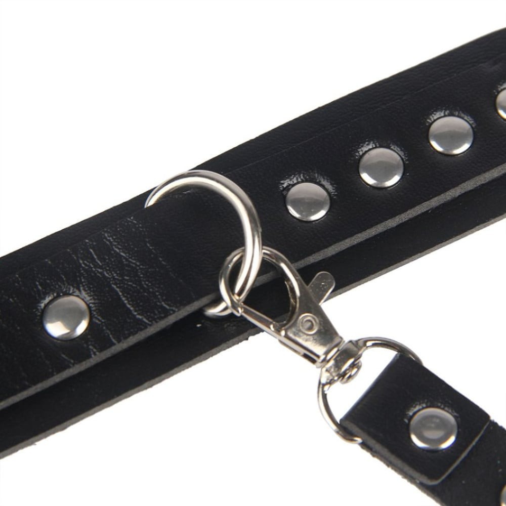 Гартери з наручниками Star Night Sexy Bondage з екошкіри, чорні, One Size