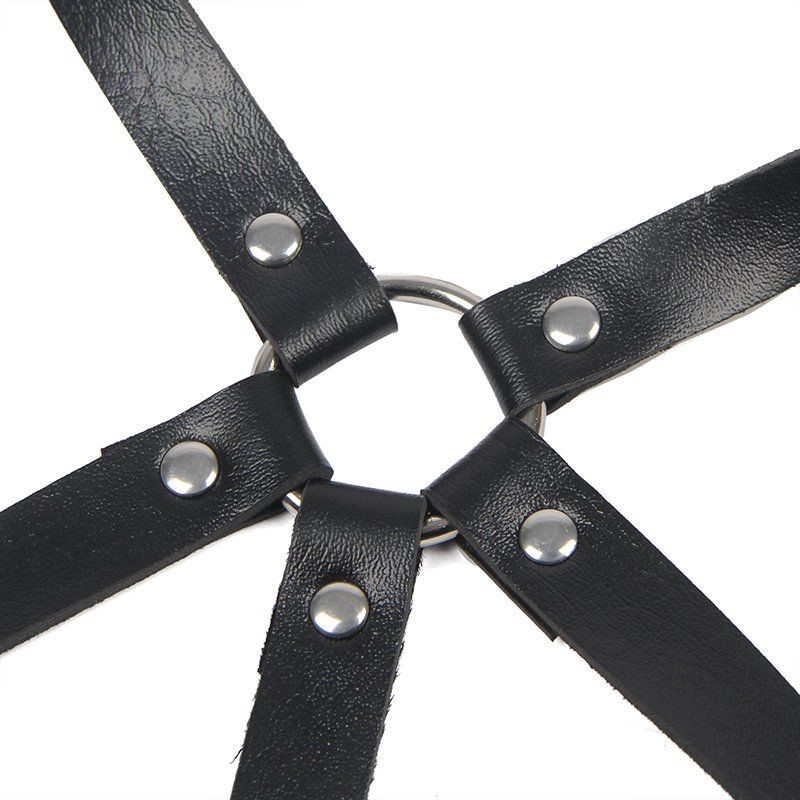Портупея зі штучної шкіри Star Night Leather Chest Harness Straps, чорна