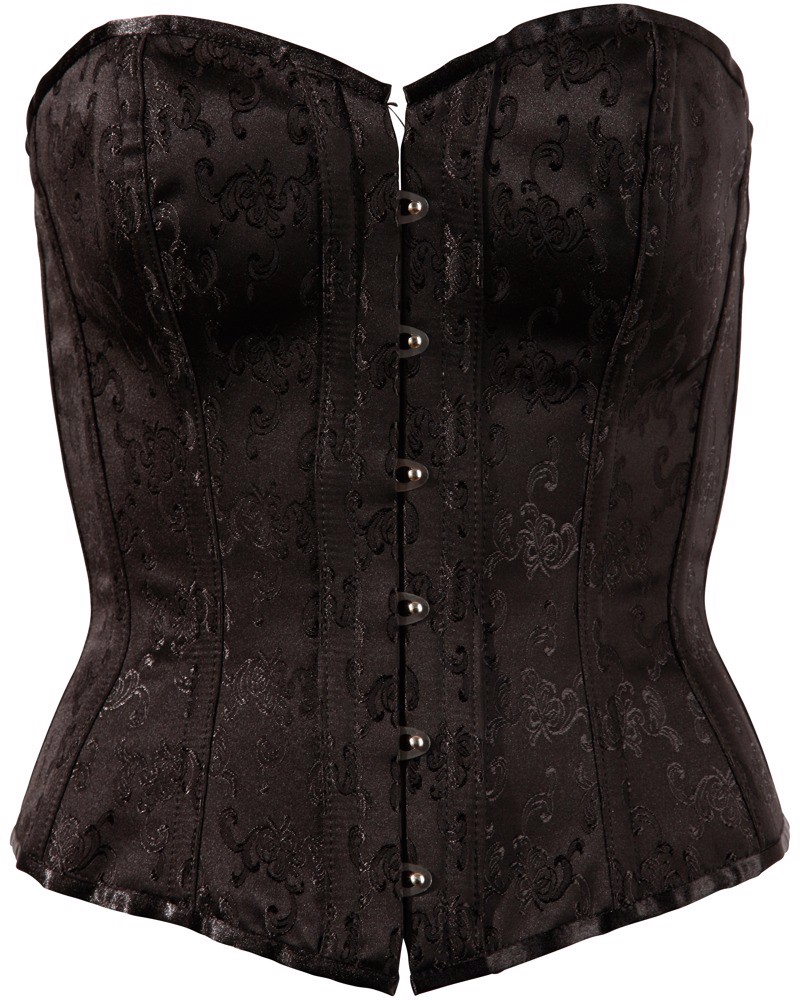 Корсет із жаккардовим візерунком Cottelli Collection чорний, XXL
