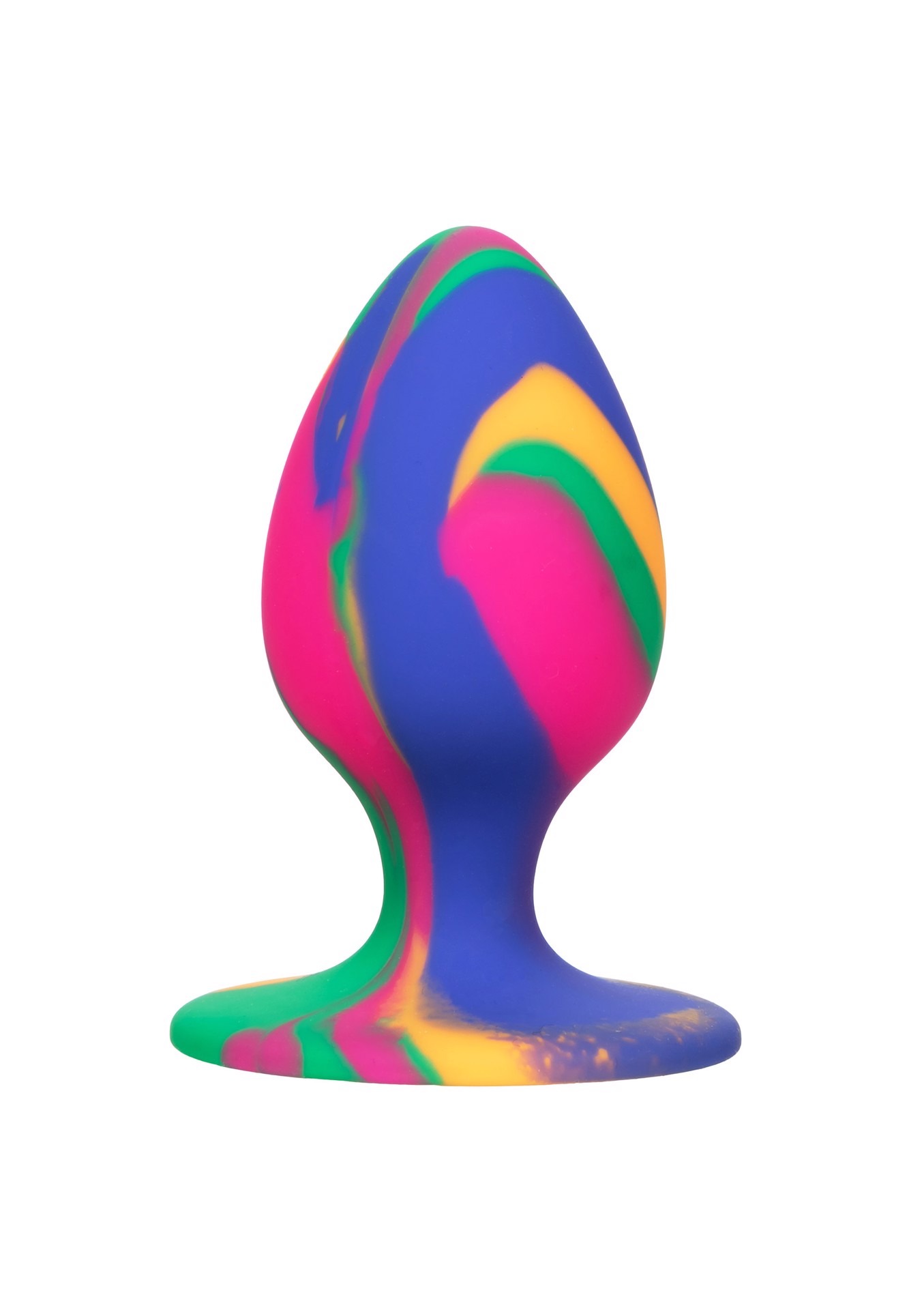 Анальна силіконова пробка CalExotics Cheeky Tie-Dye Plug, різнокольорова, Medium