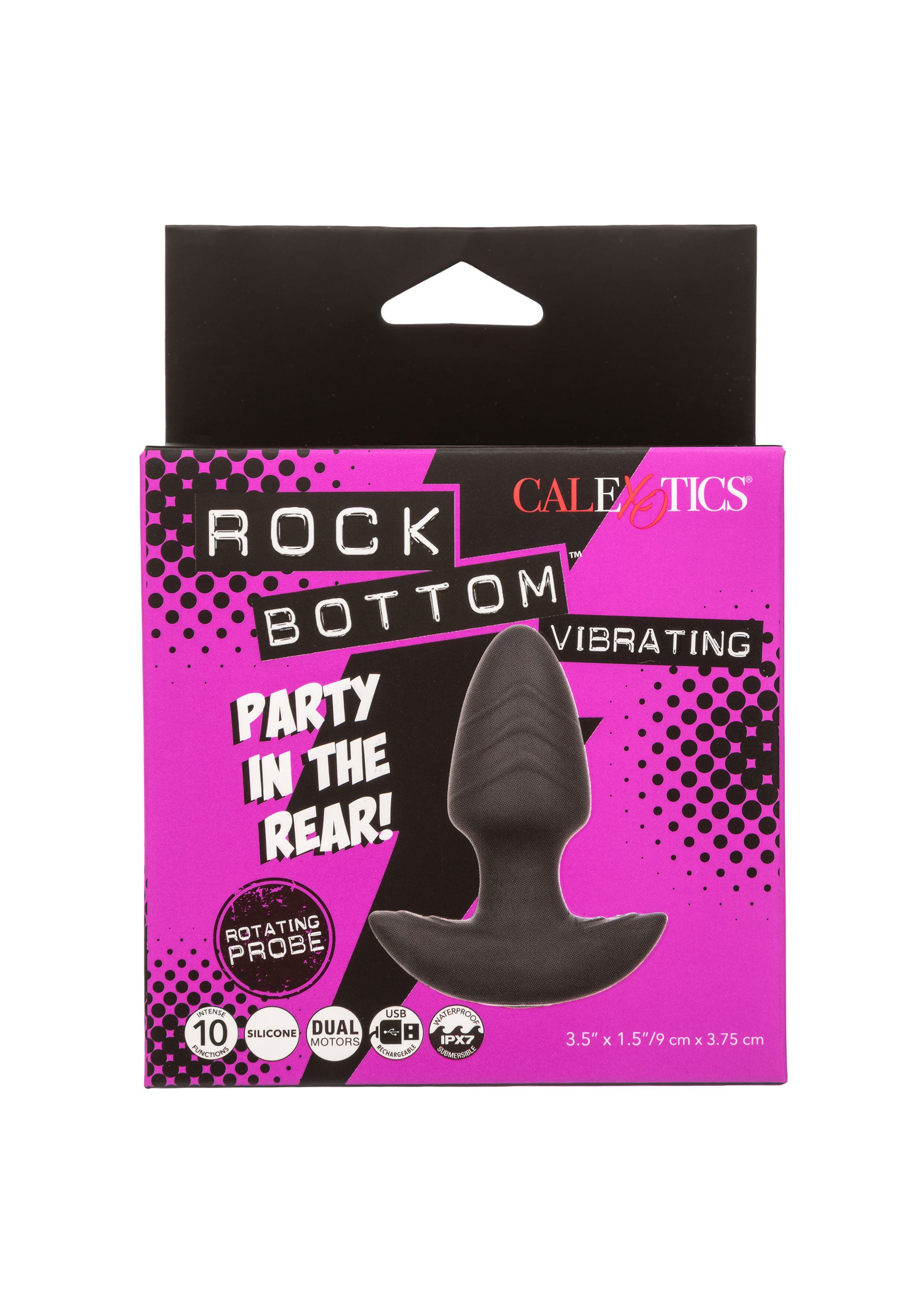 Анальний вібратор з ротацією CalExotics, чорний, 9 × 3,8 см
