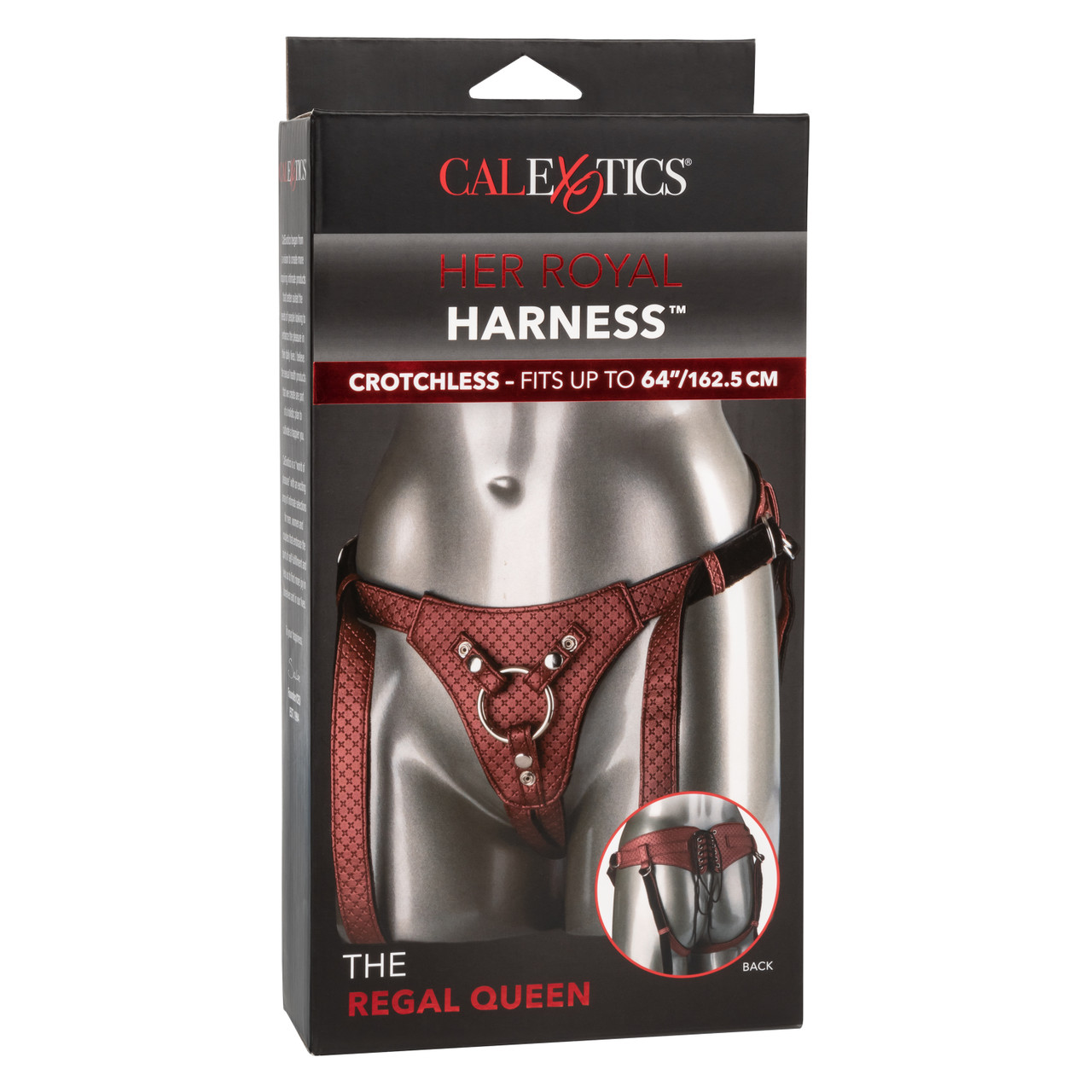 Трусики для страпона зі шнурівкою CalExotics Her Royal Harness The Regal Queen червоні
