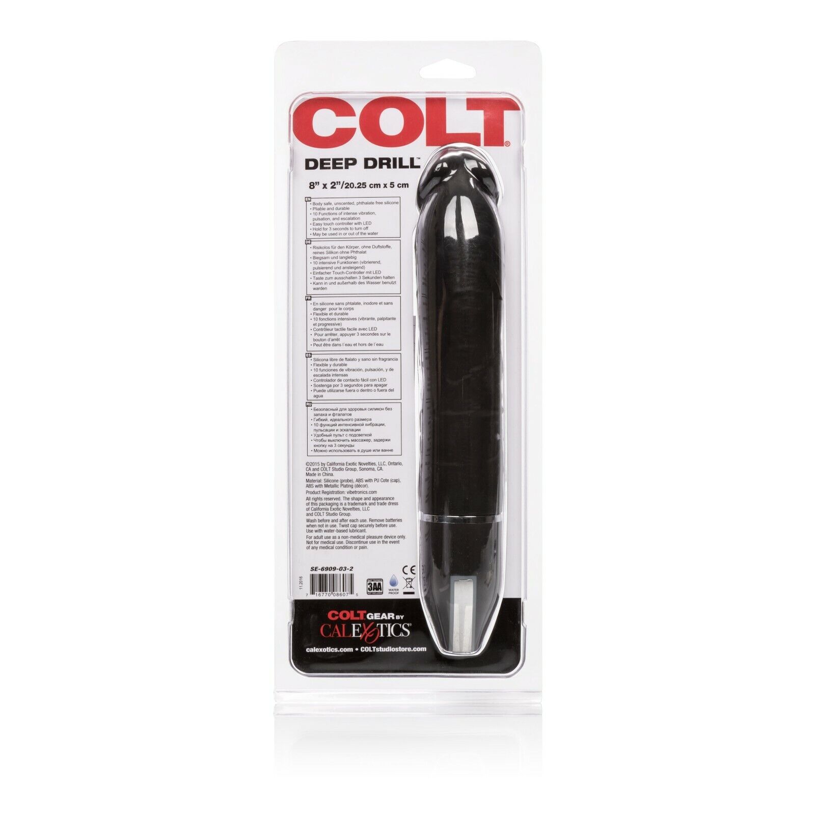 Реалістичний багатошвидкісний вібратор COLT Deep Drill для простати та точки G, чорний